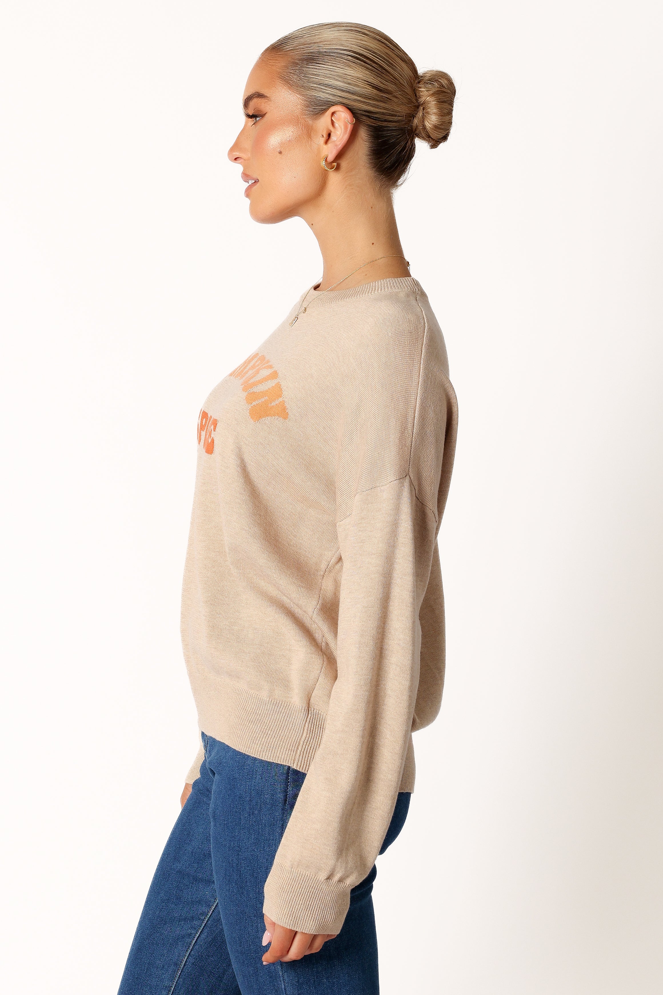 Pumpkin Spice Knit Sweater - Oatmeal