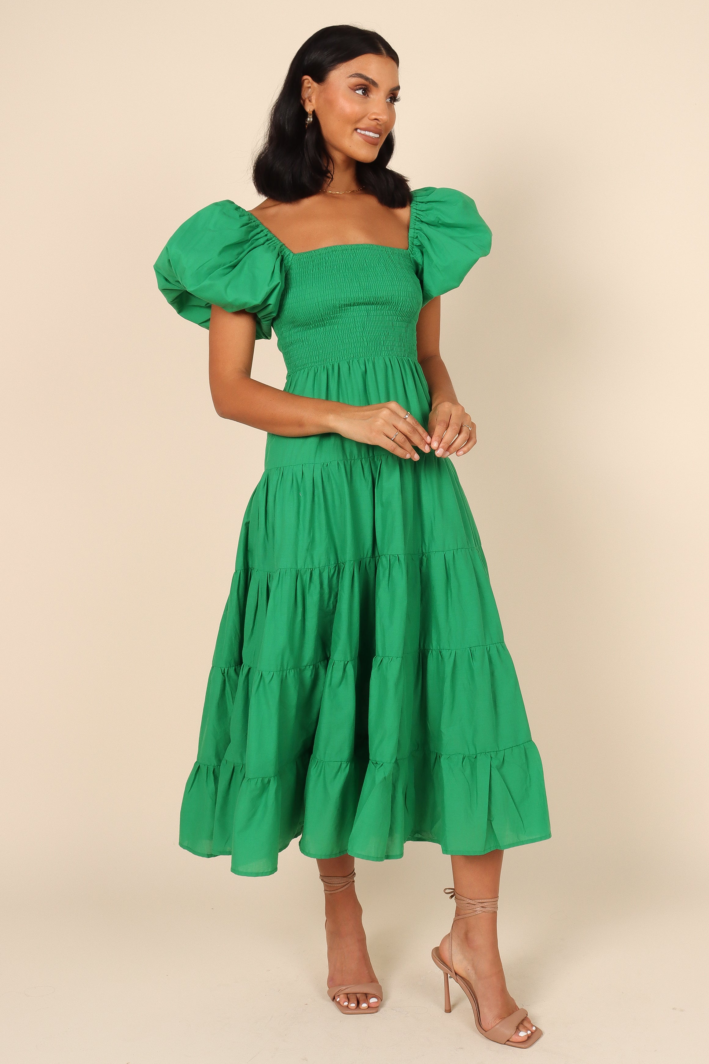 Morgan Tiered Dress - Green