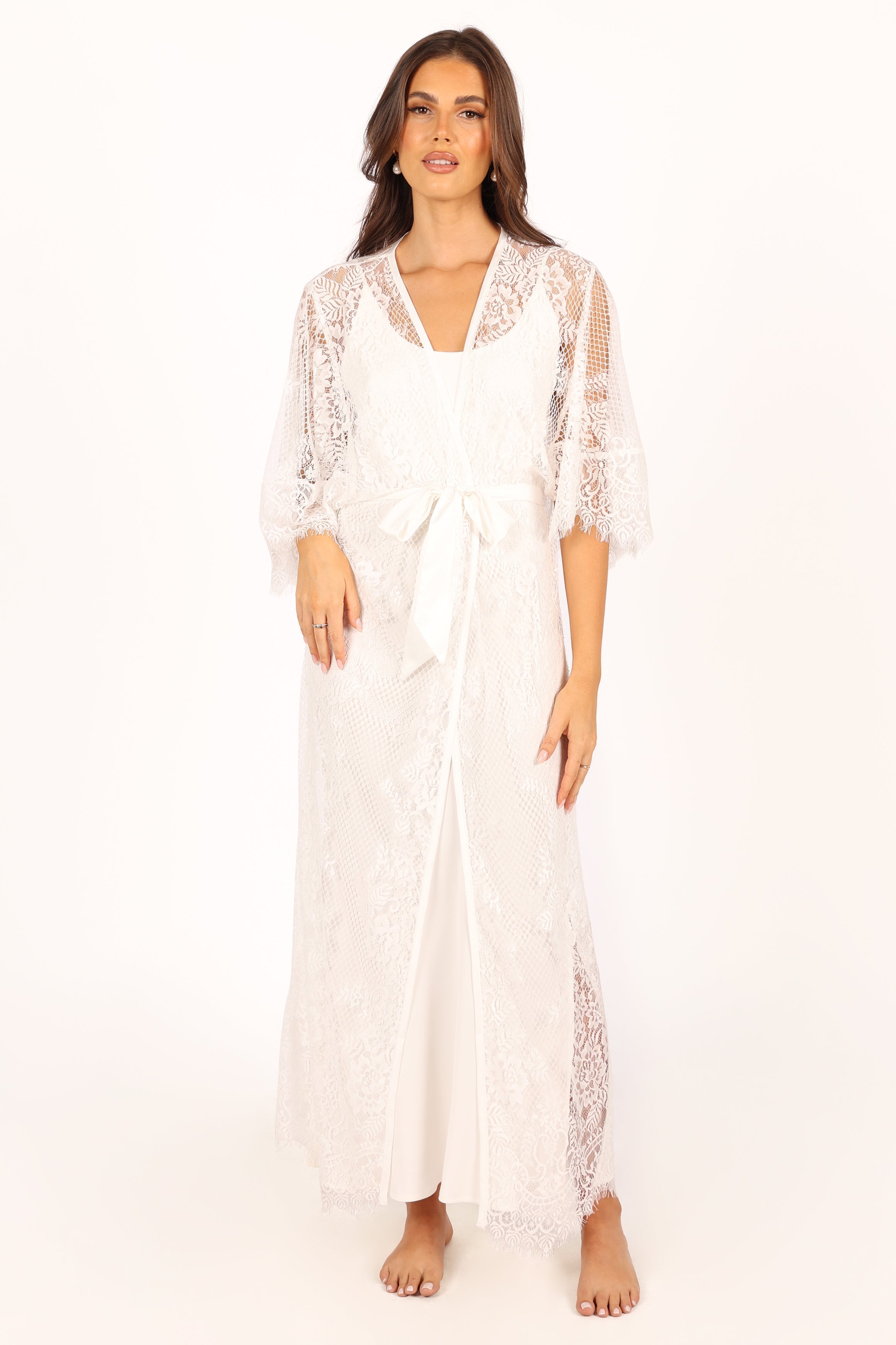 Nephele Lace Bridal Robe - Ivory