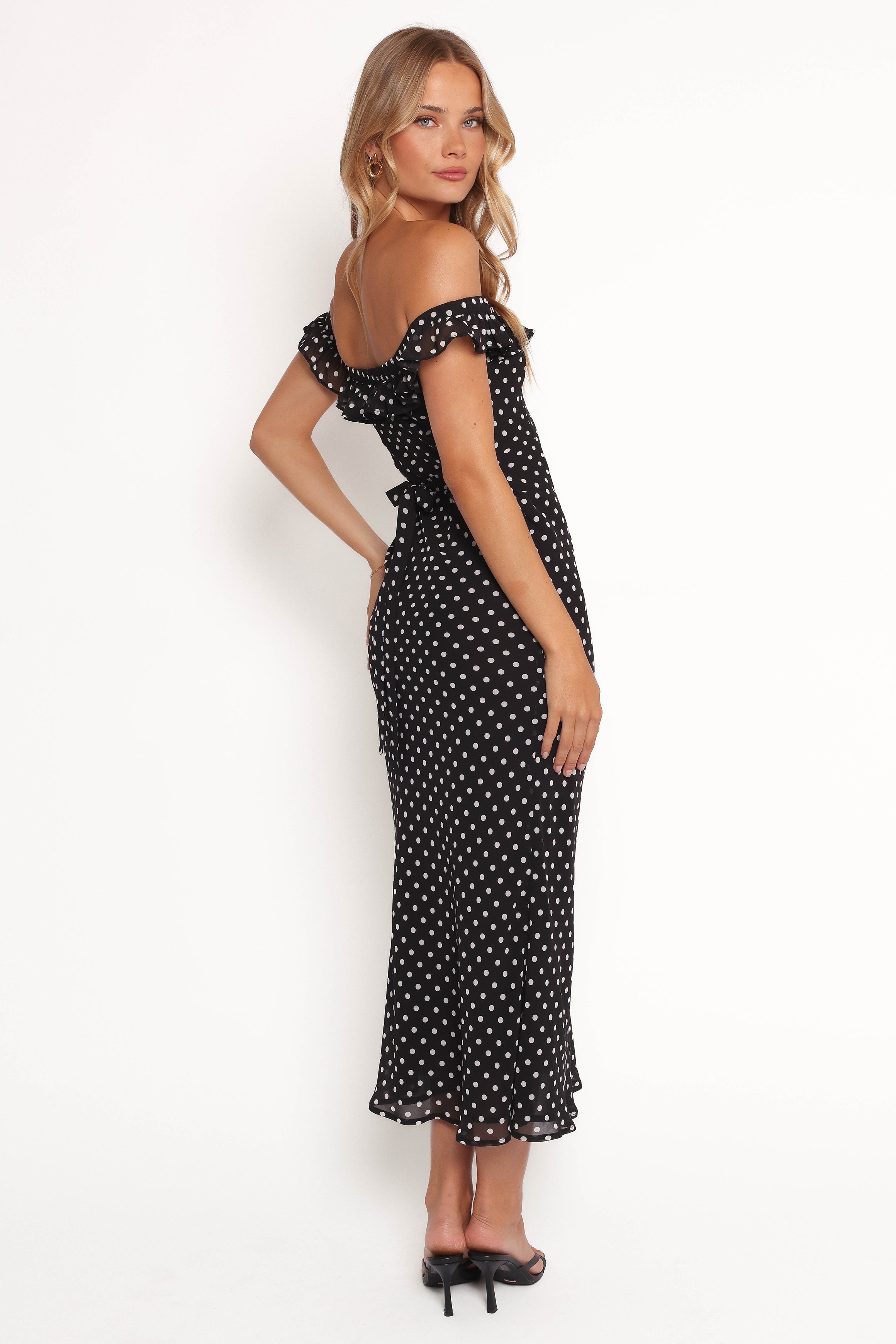 Layana Midi Dress - Black/White