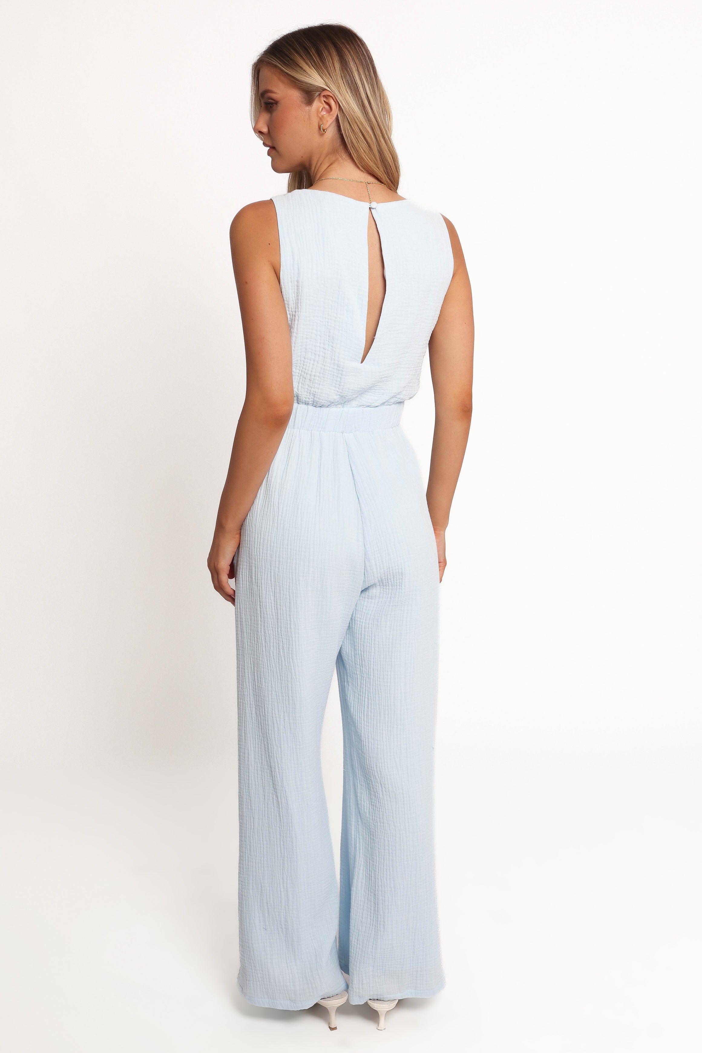 Brenna Cotton Jumpsuit - Pale Blue