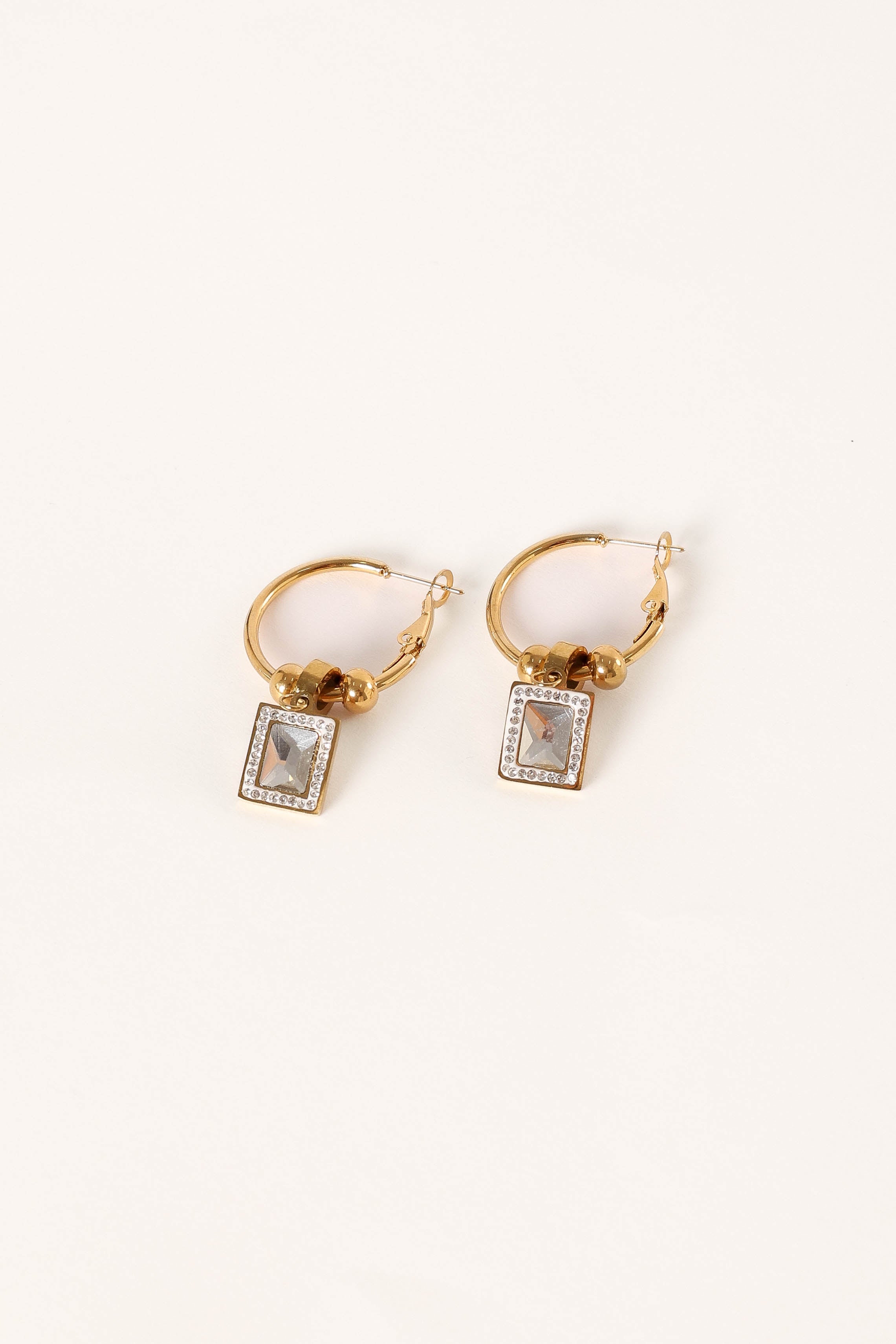 Audrey Charm Hoop Earrings - Gold