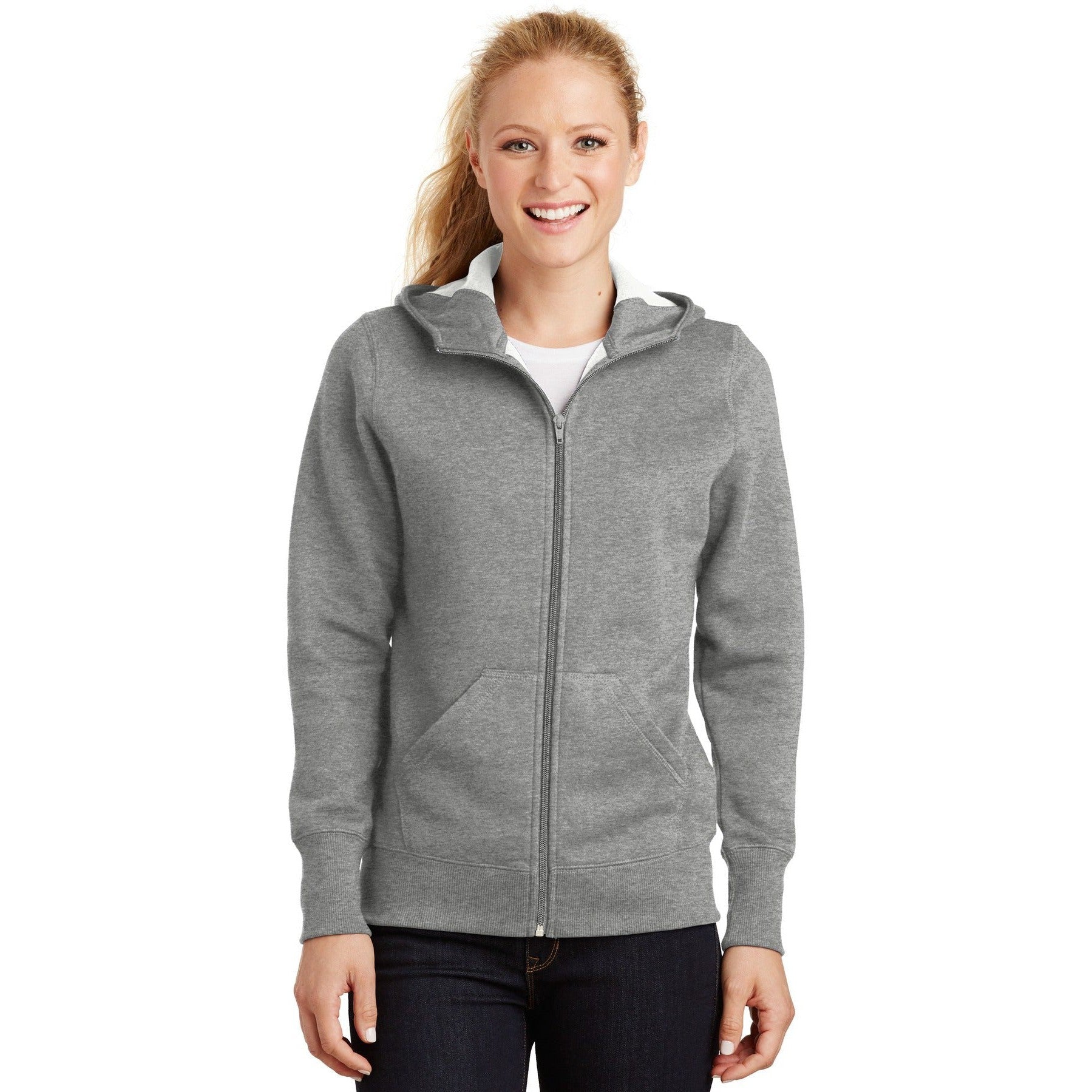CLOSEOUT - Sport-Tek Ladies Full-Zip Hooded Fleece Jacket