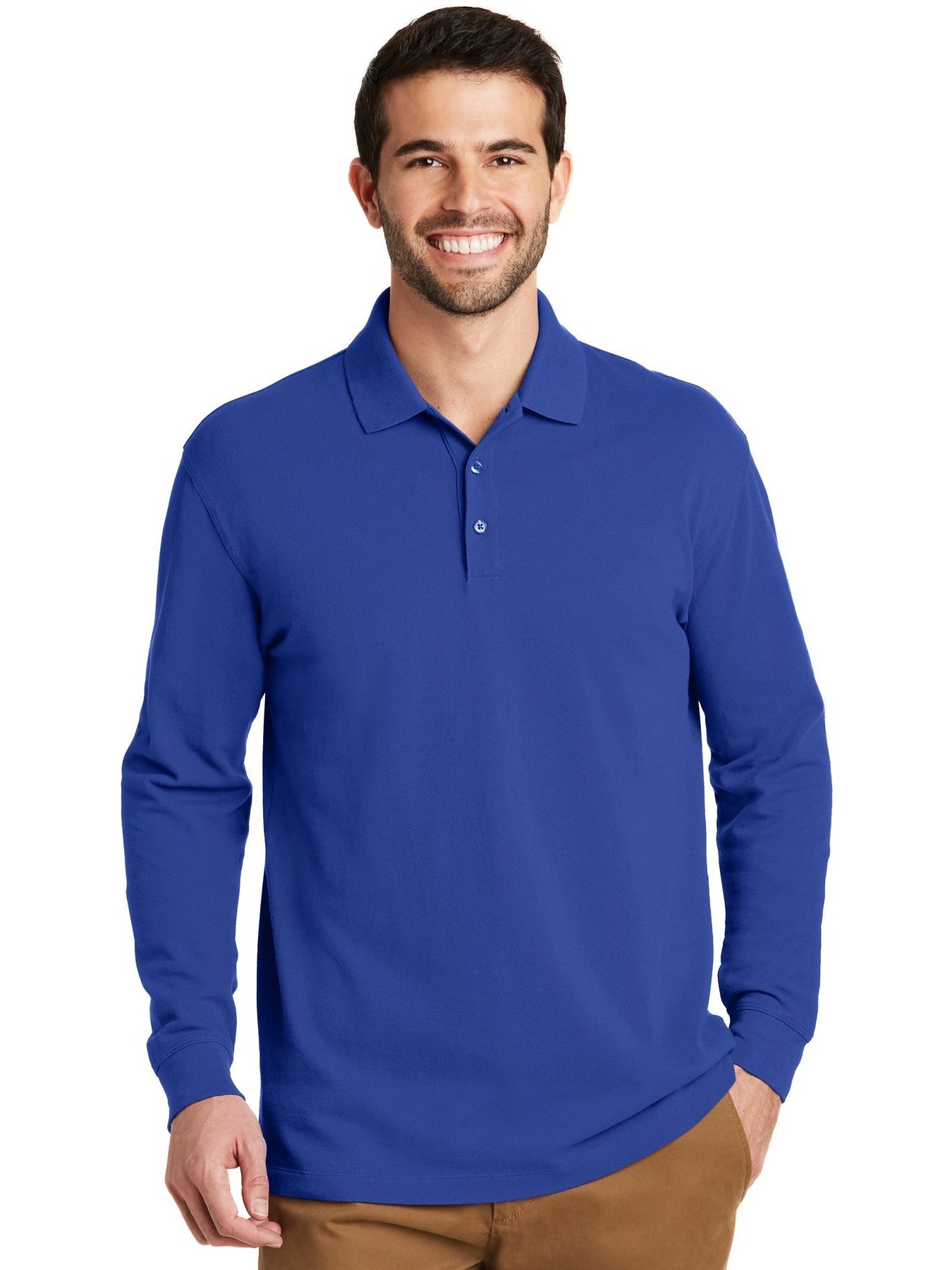 OUTLET-Port AuthorityEZCotton Long Sleeve Polo