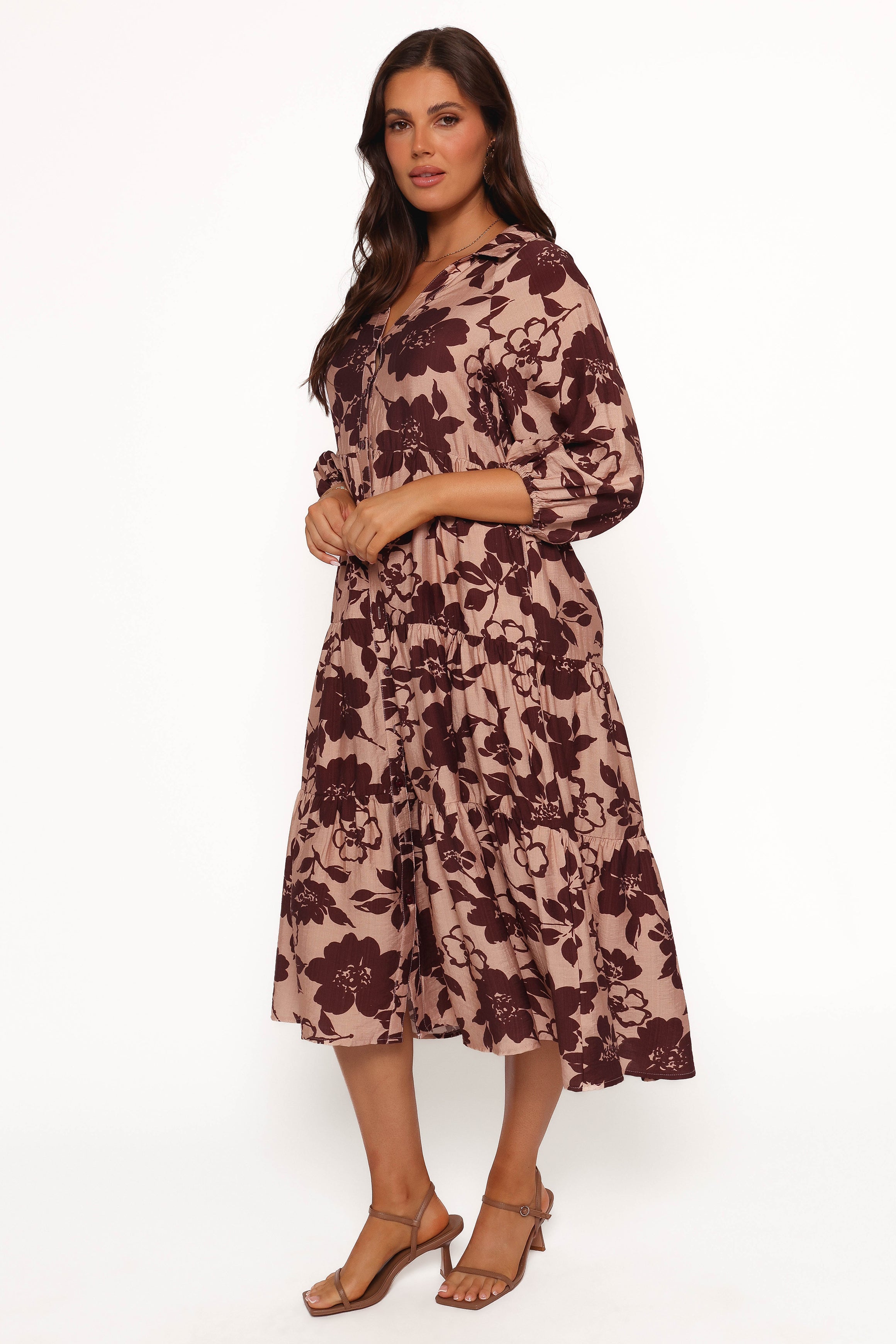 Isaac Maxi Dress - Brown Floral