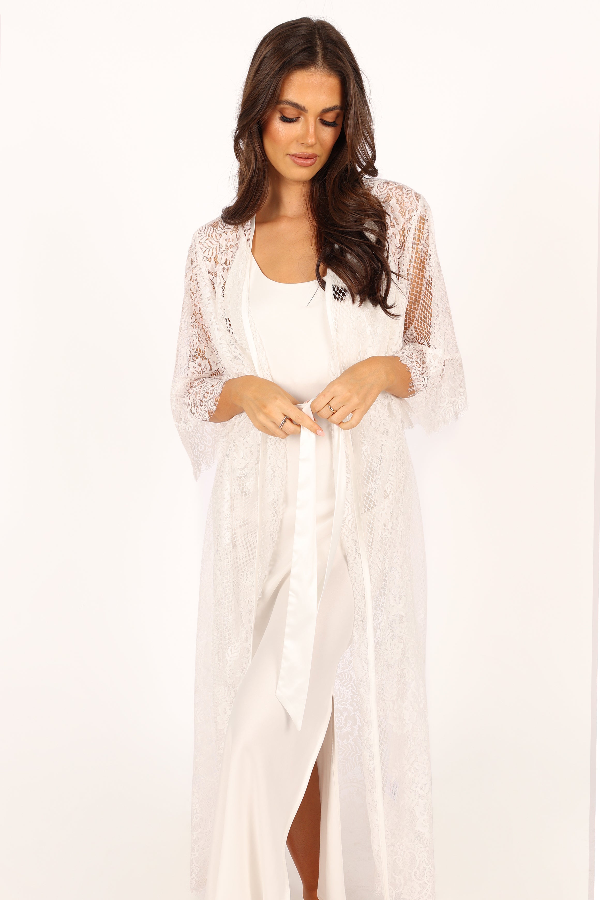 Nephele Lace Bridal Robe - Ivory