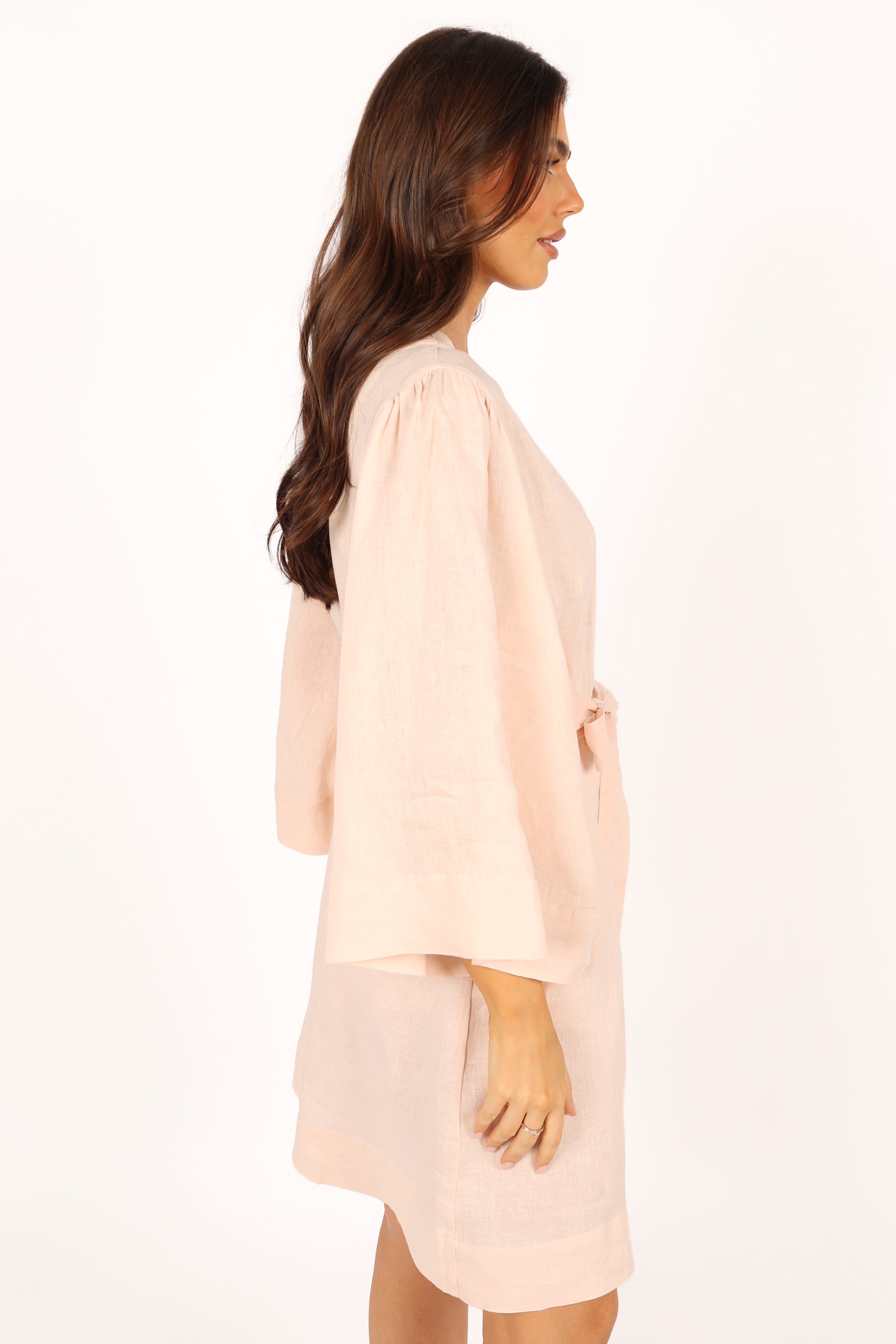 Nuala Linen Robe - Blush