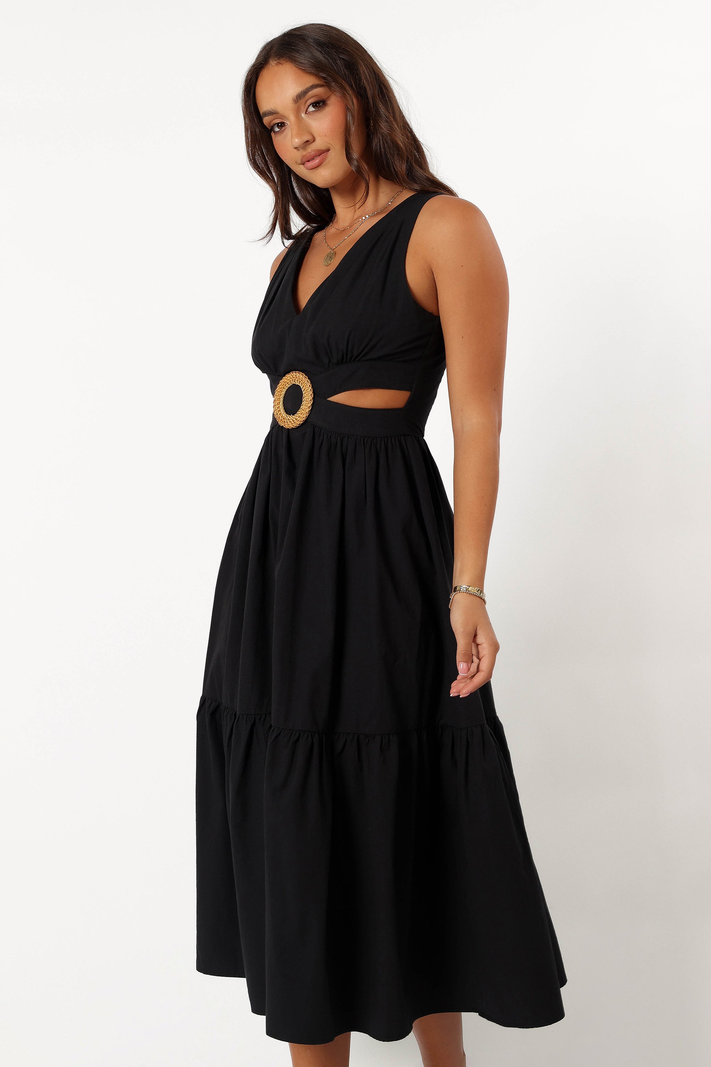 Carmella Midi Dress - Black