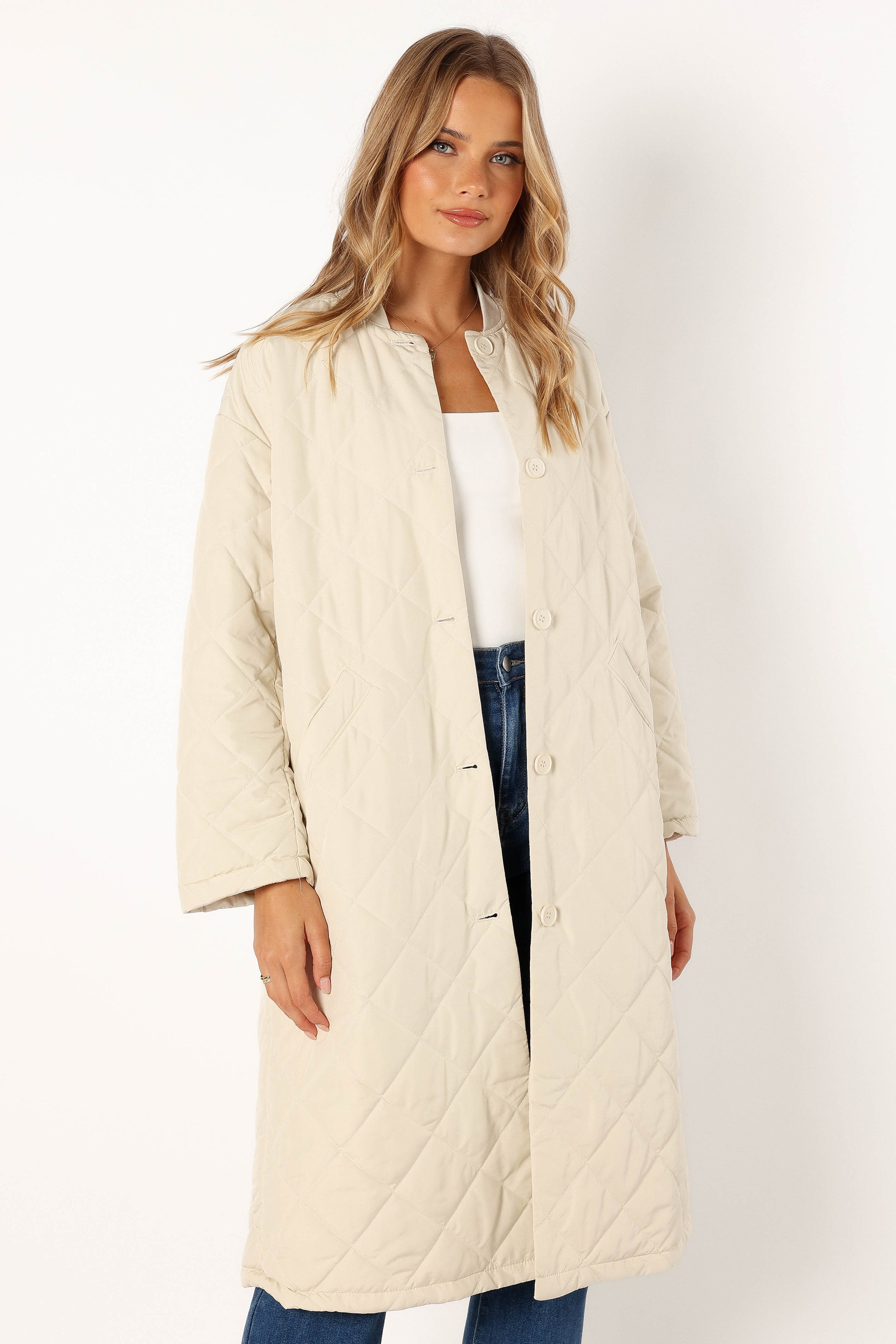 Clea Quilted Jacket - Bone