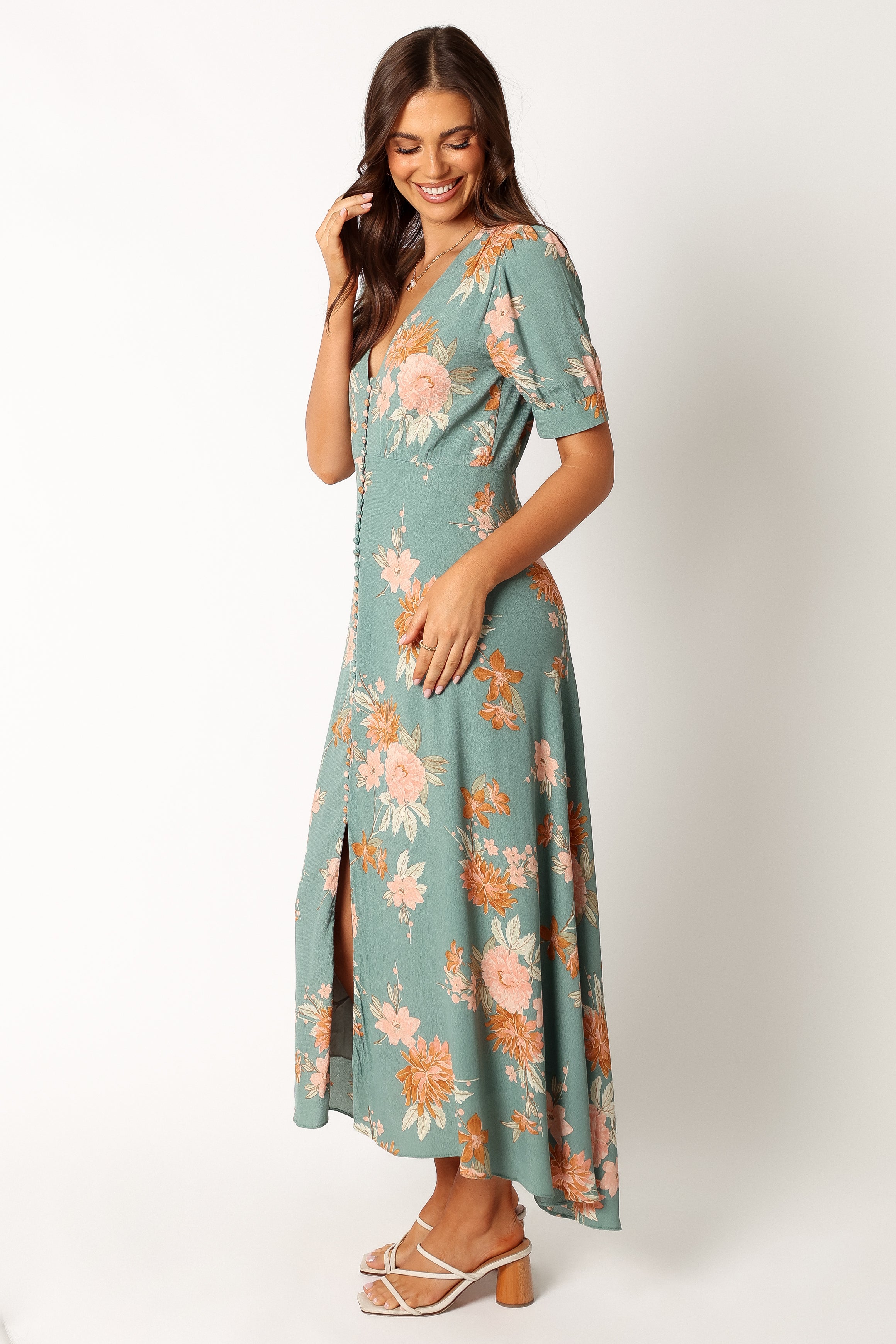 Frampton Midi Dress - Blue Floral