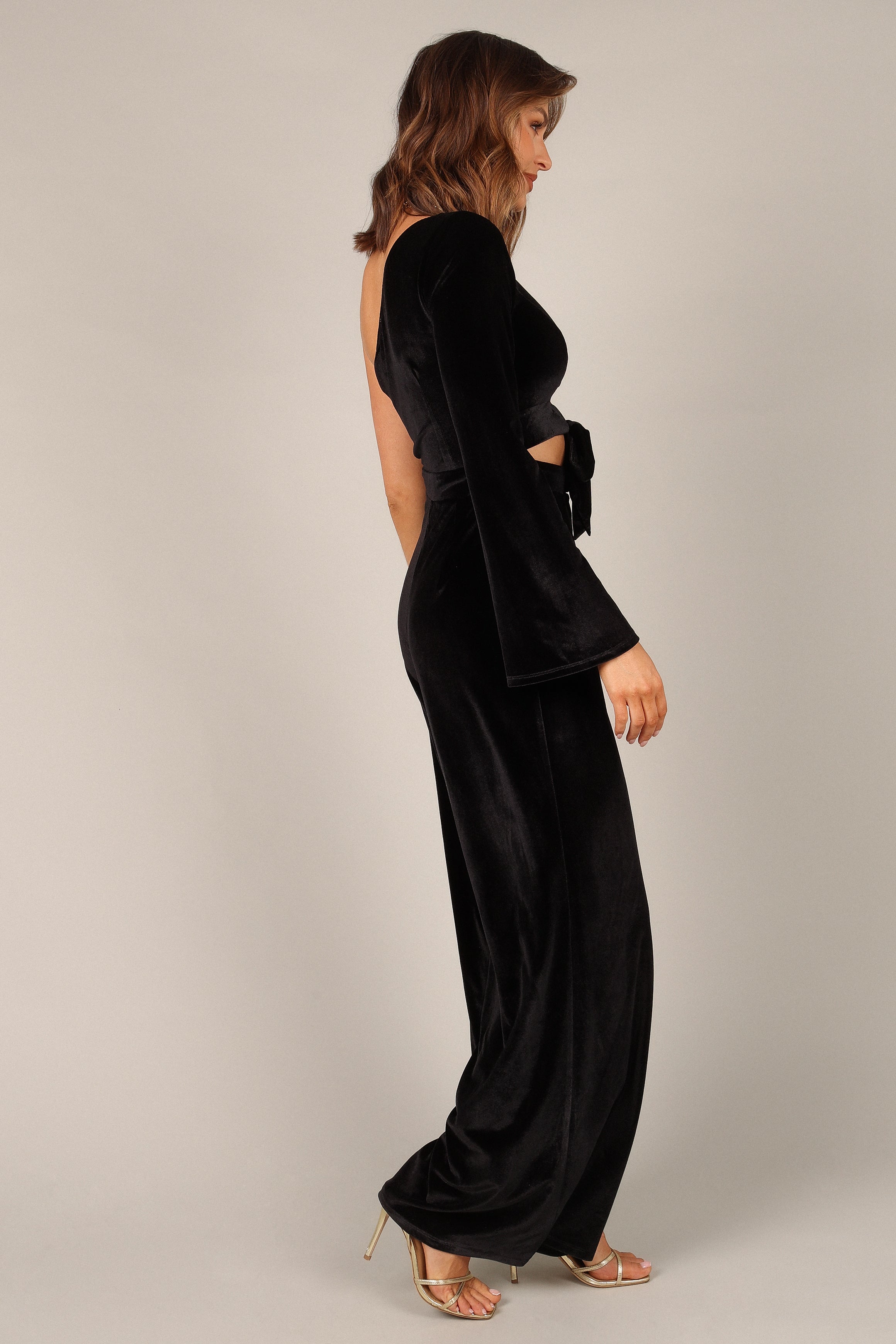 Avery Velvet Jumpsuit - Black