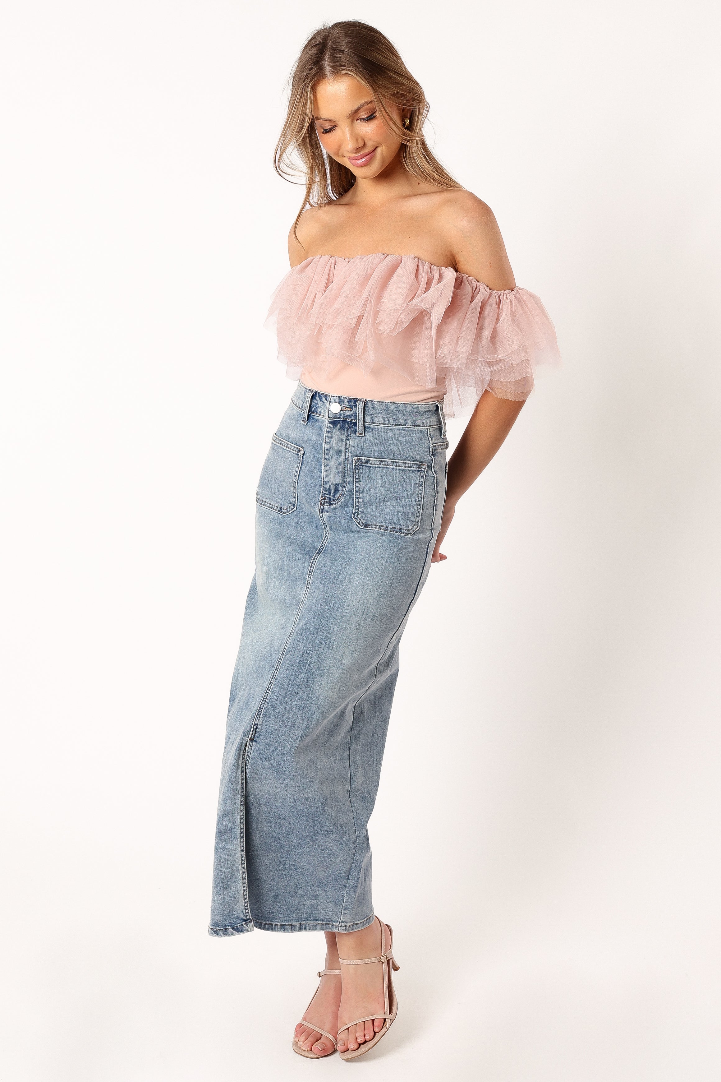 Dae Off Shoulder Bodysuit - Blush