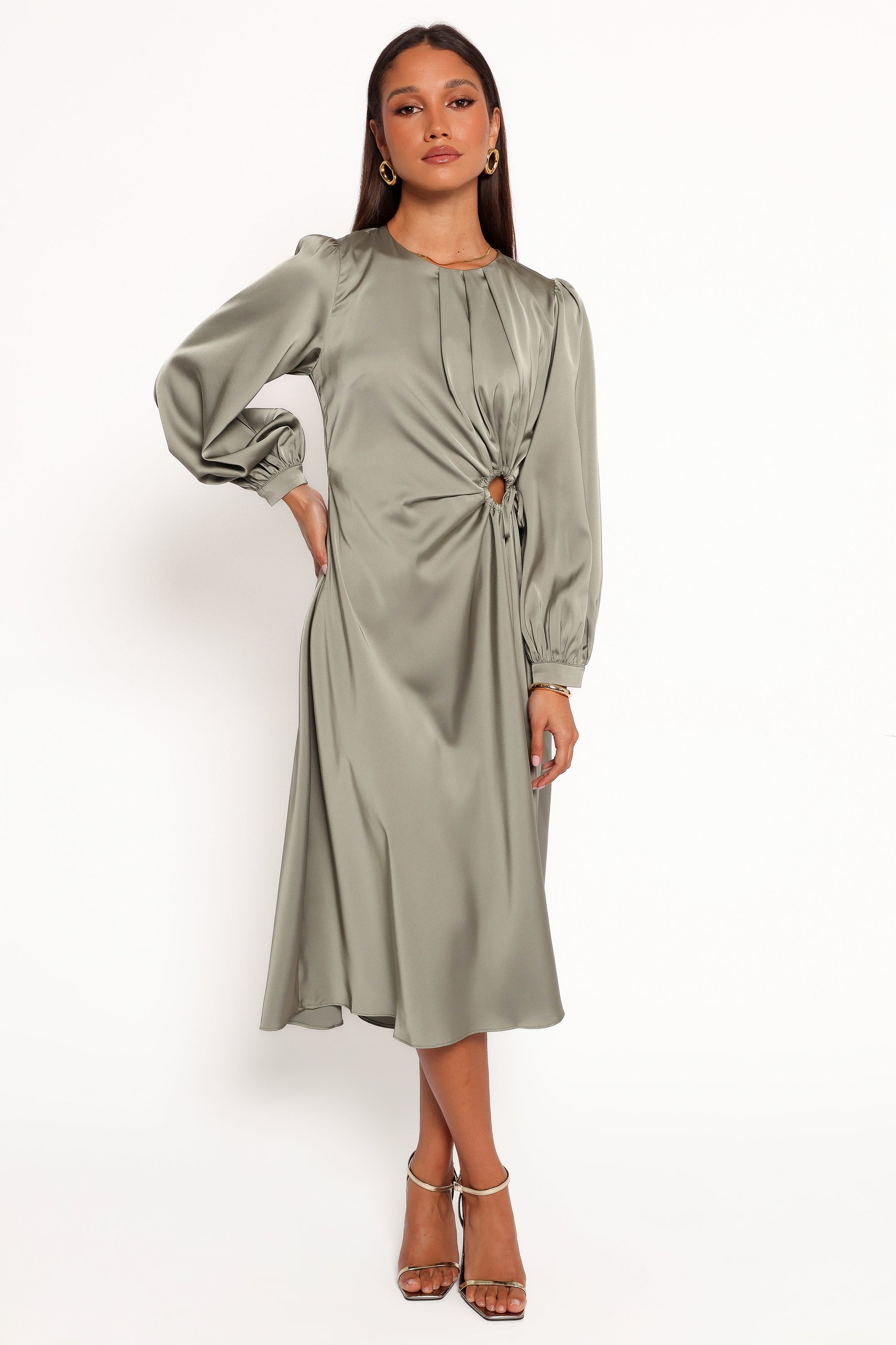 Windsor Long Sleeve Maxi Dress - Olive