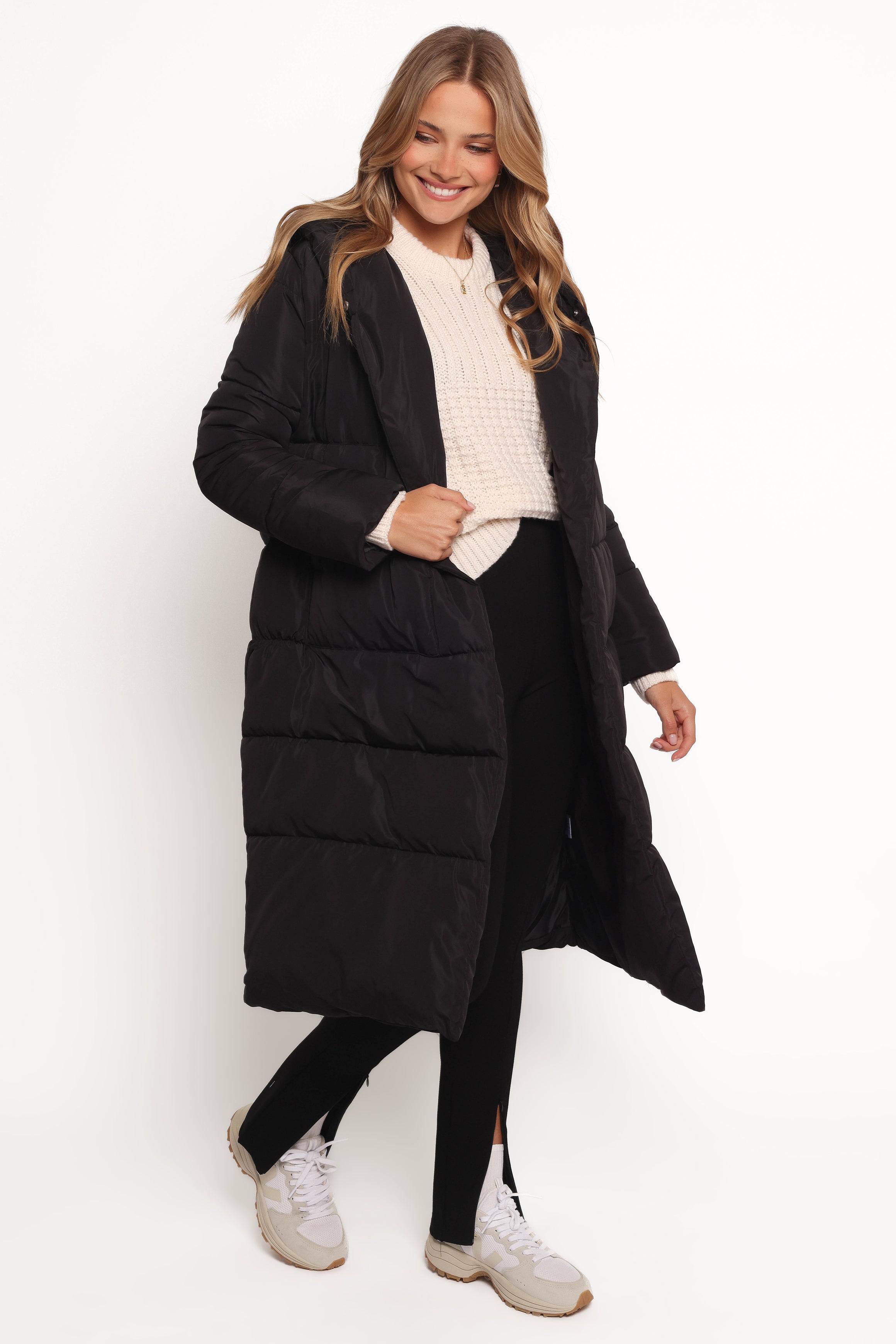 Averie Long Puffer Coat - Black