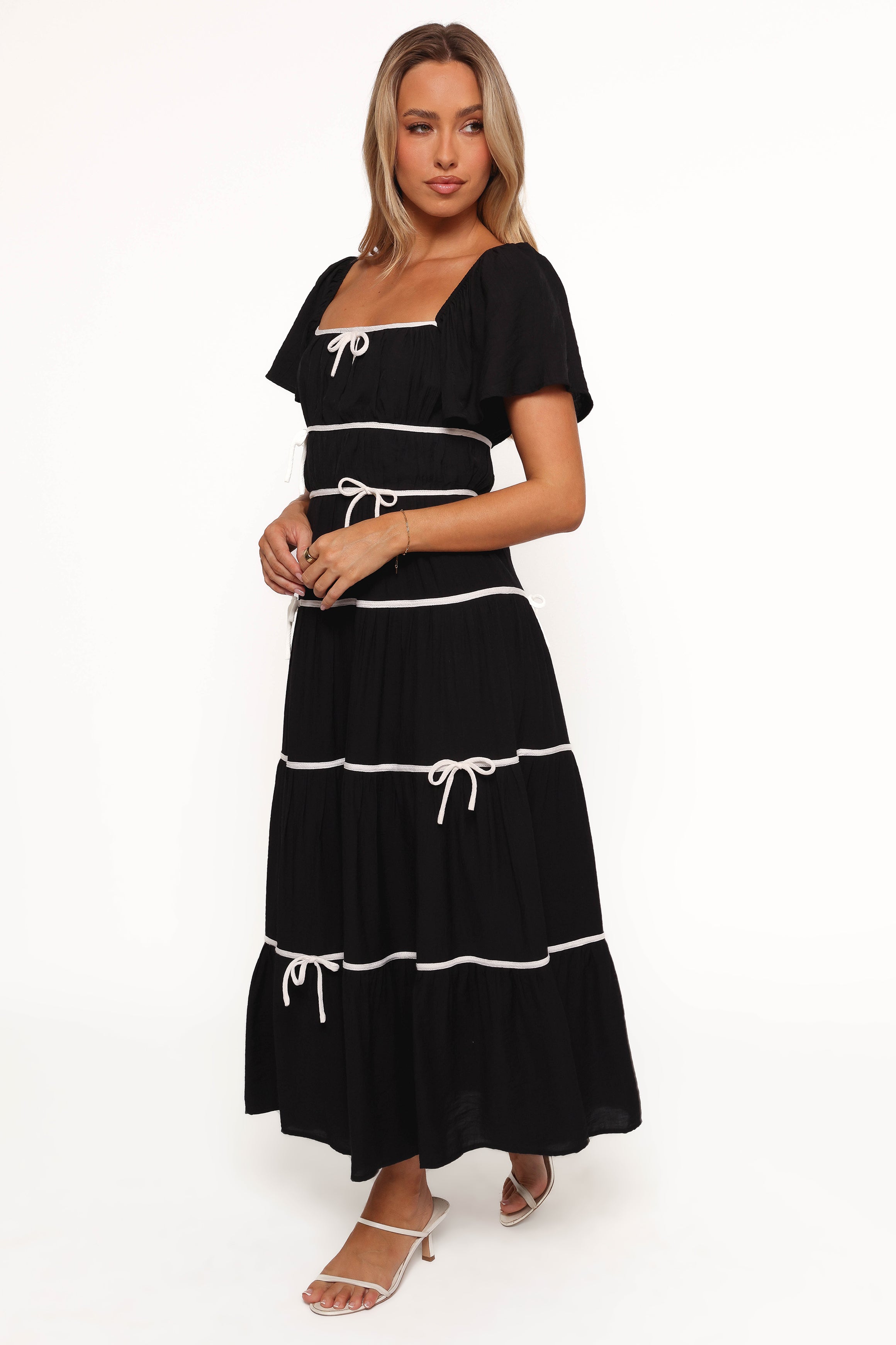 Harvey Maxi Bow Dress - Black/White