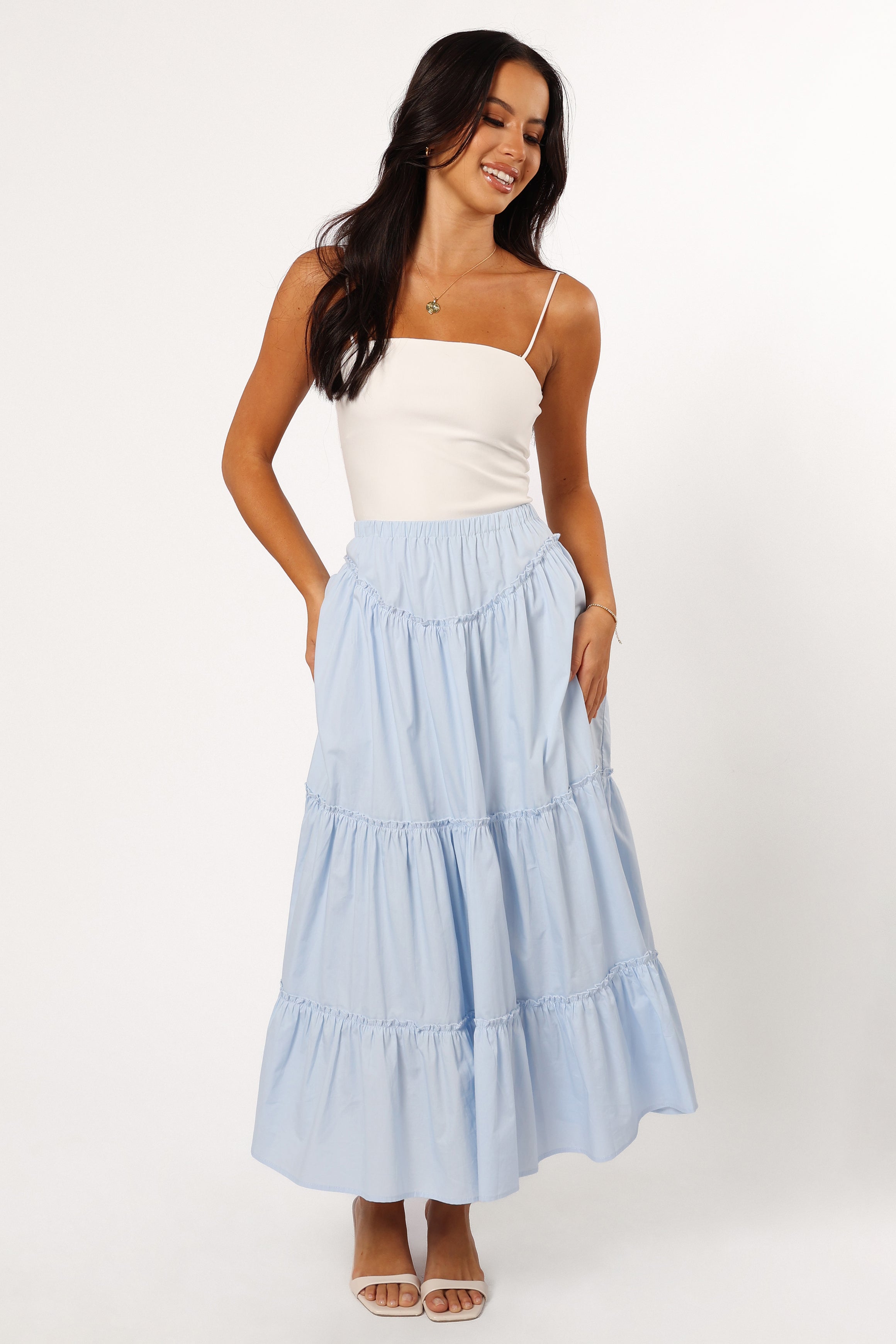 Somerset Midi Skirt - Sky