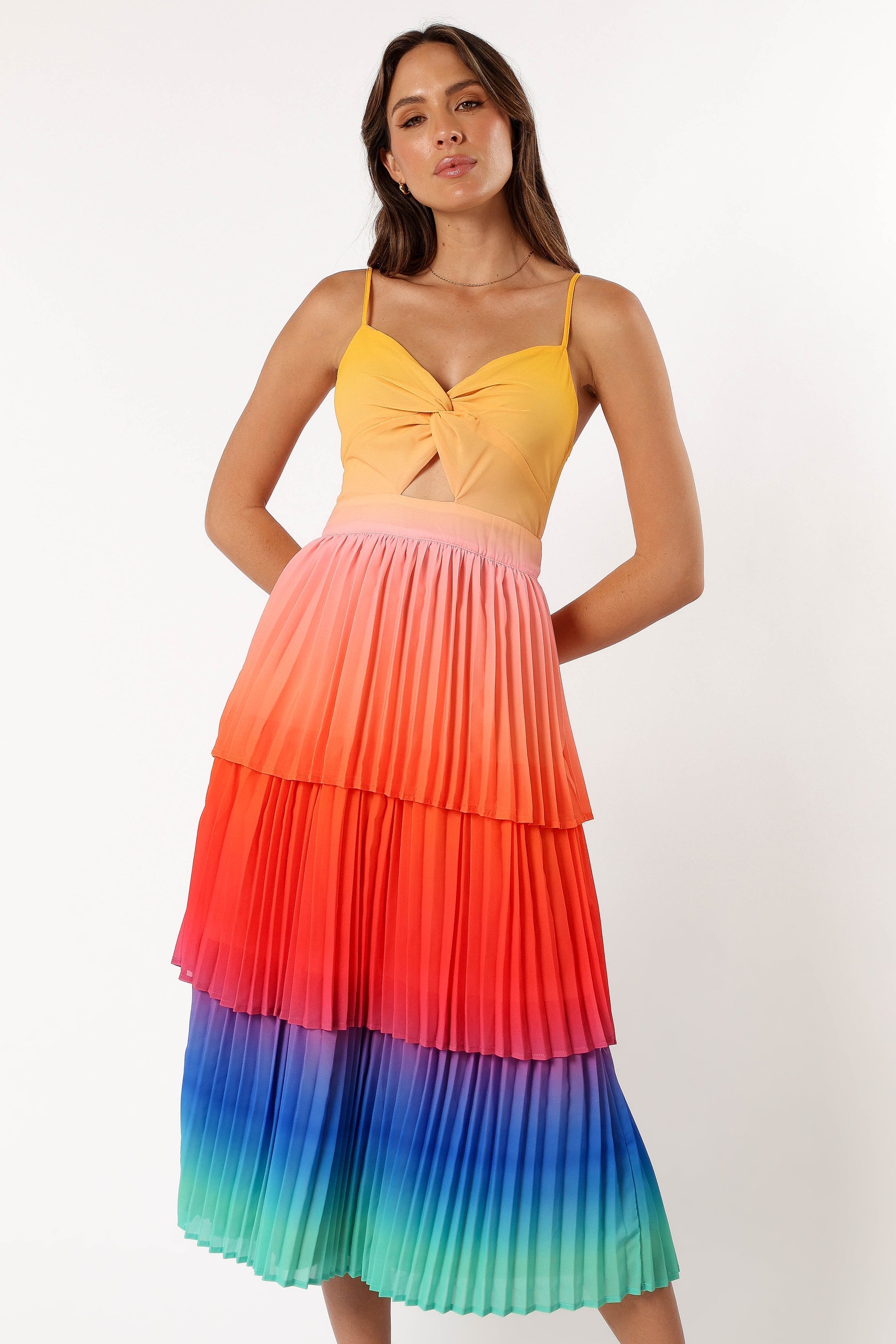 Lanos Tiered Midi Dress - Multicoloured