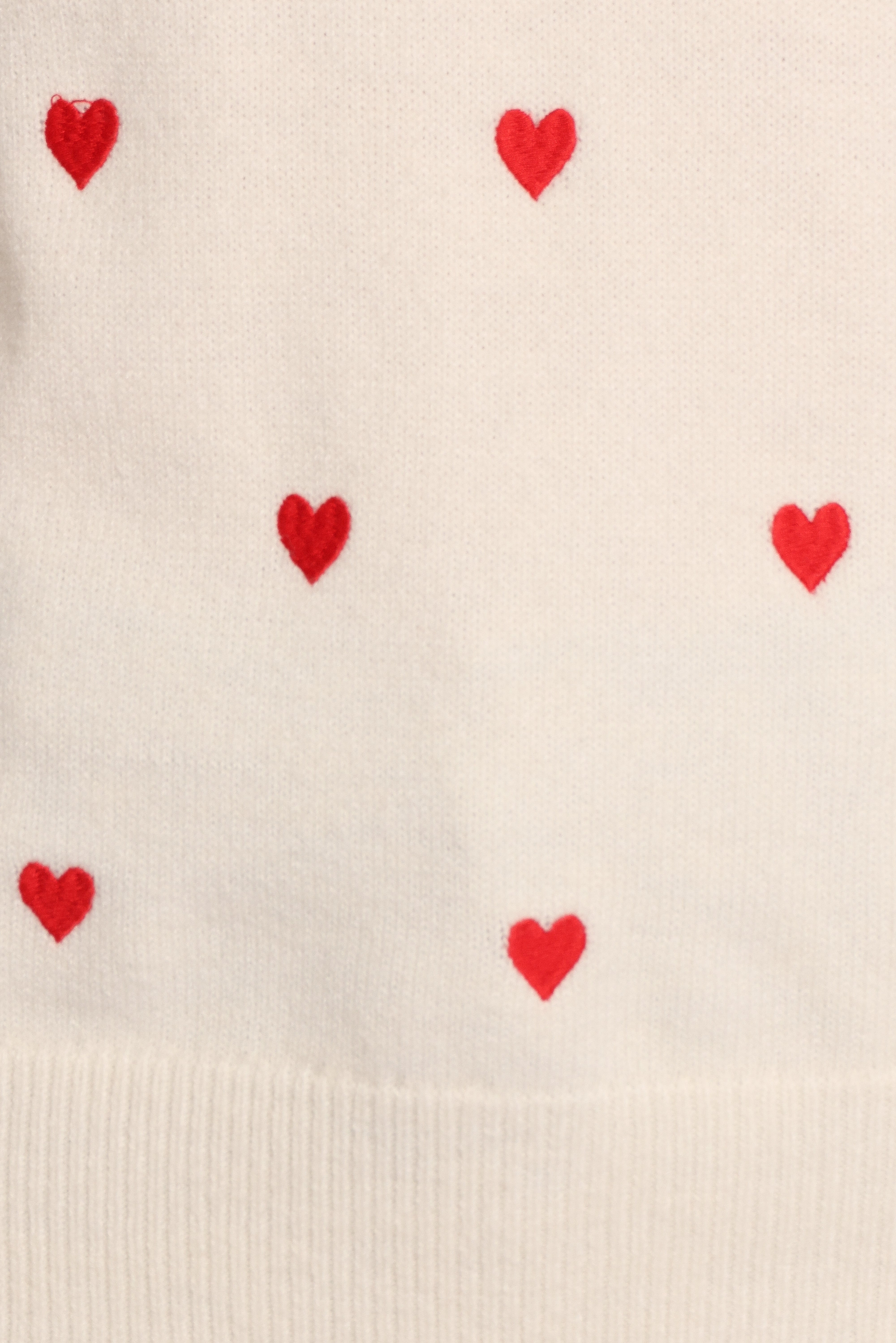 Xadie All Over Mini Heart Sweater - Cream/Red