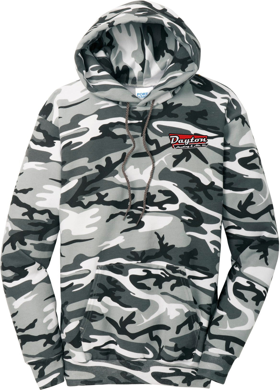 OUTLET-Port & Company Core Fleece Camo Pullover Hooded Sweatshirt