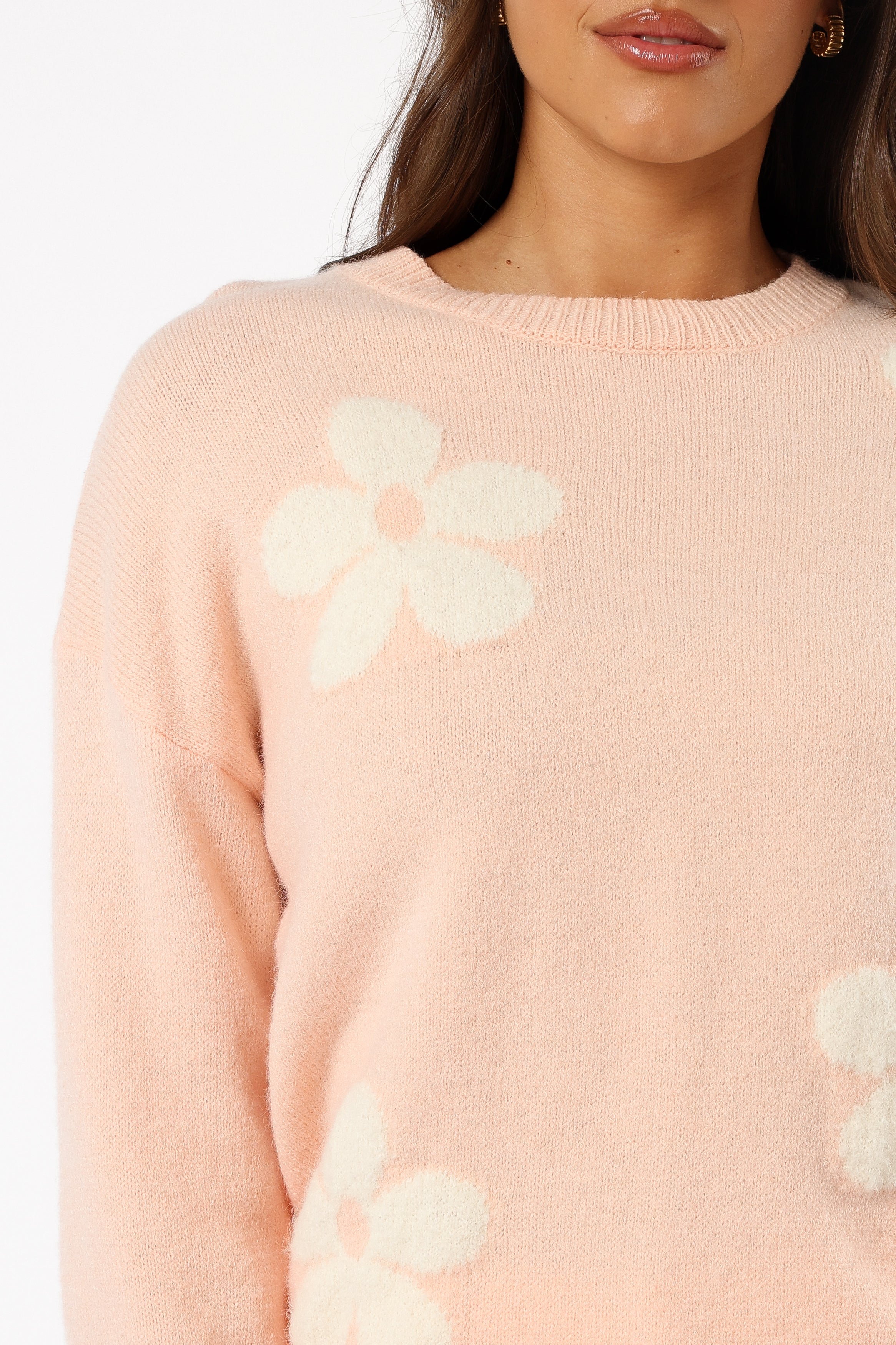 Charlie Flower Knit Sweater - Pink