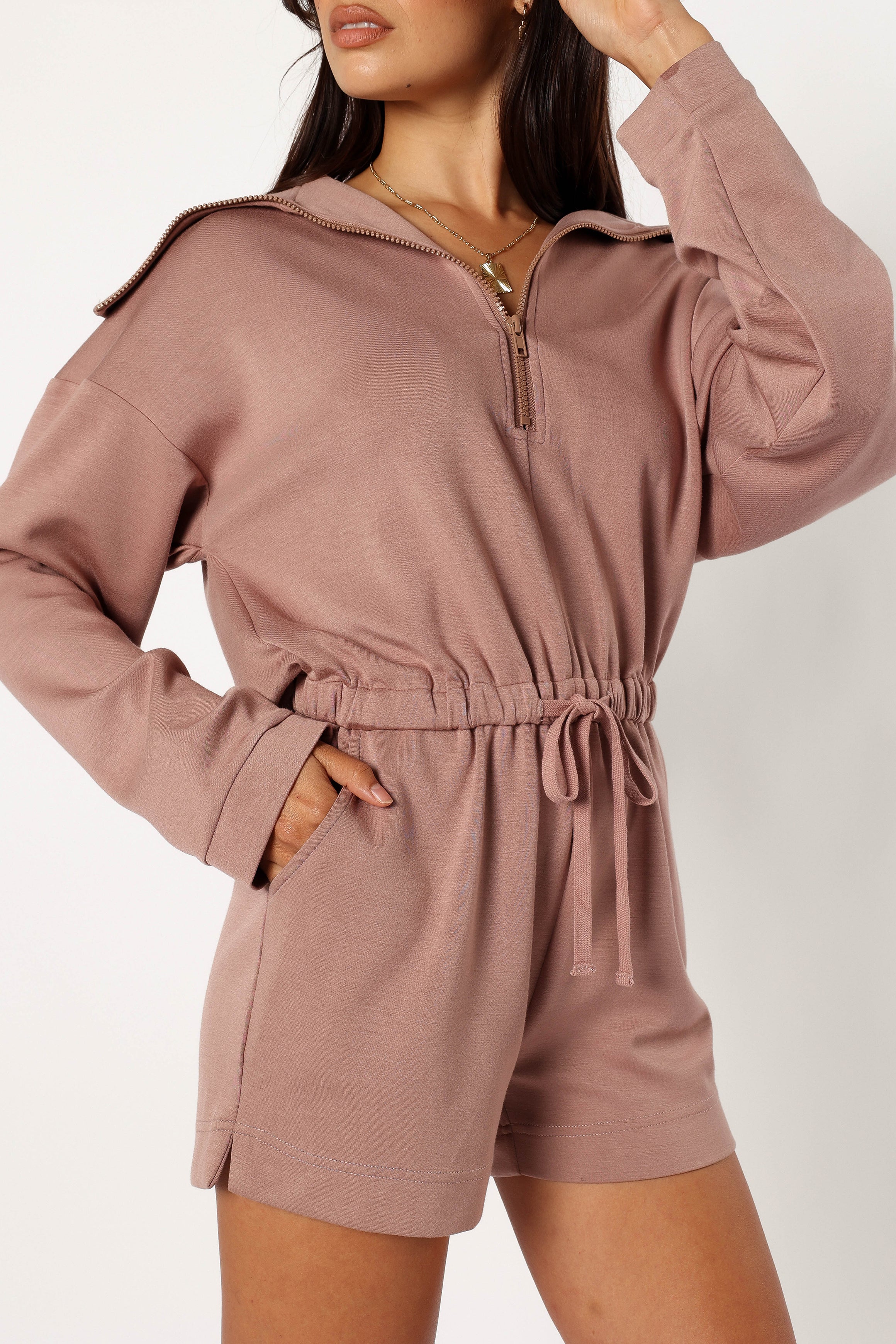 Peri Sweater Romper - Mocha