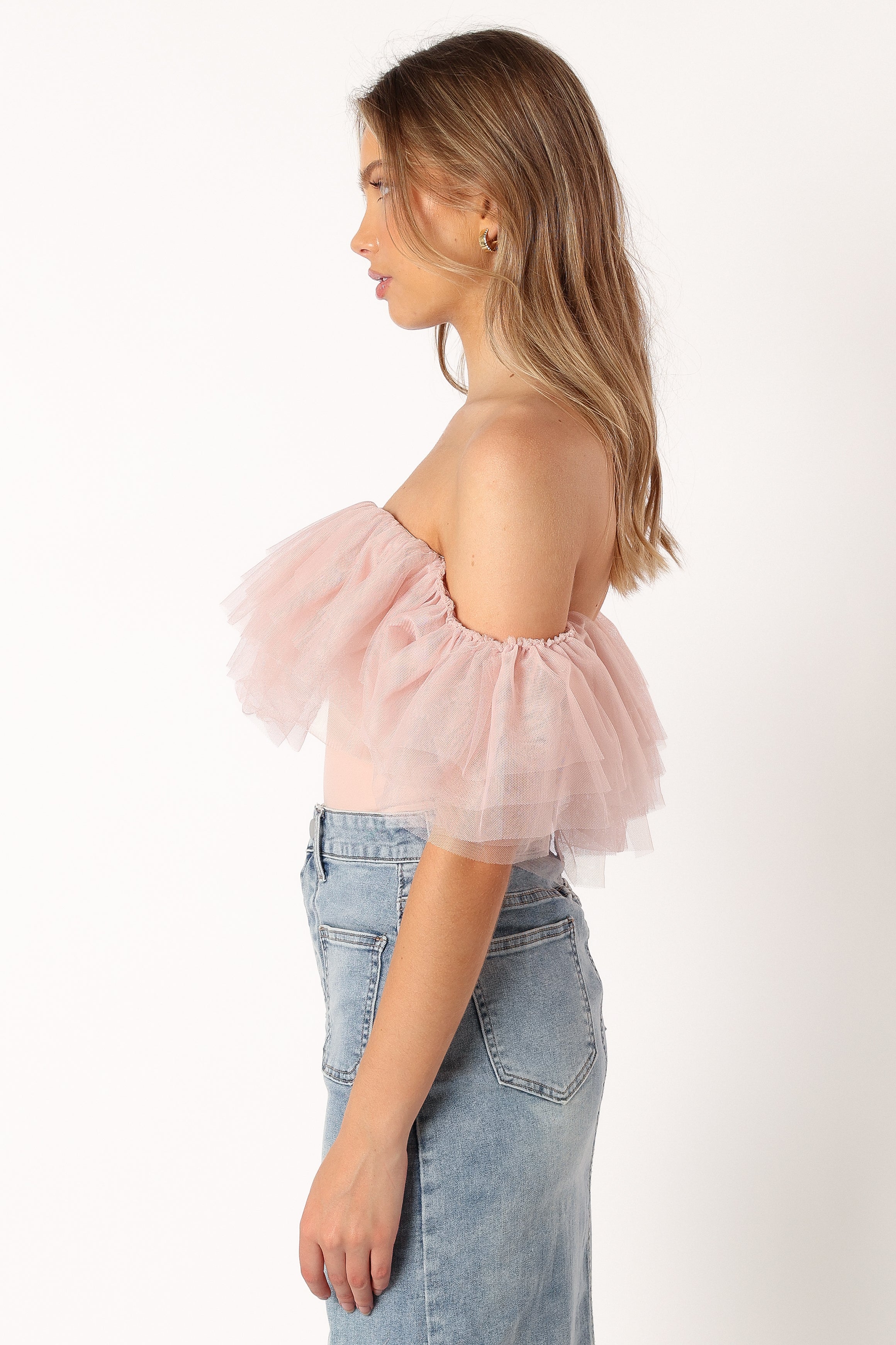 Dae Off Shoulder Bodysuit - Blush