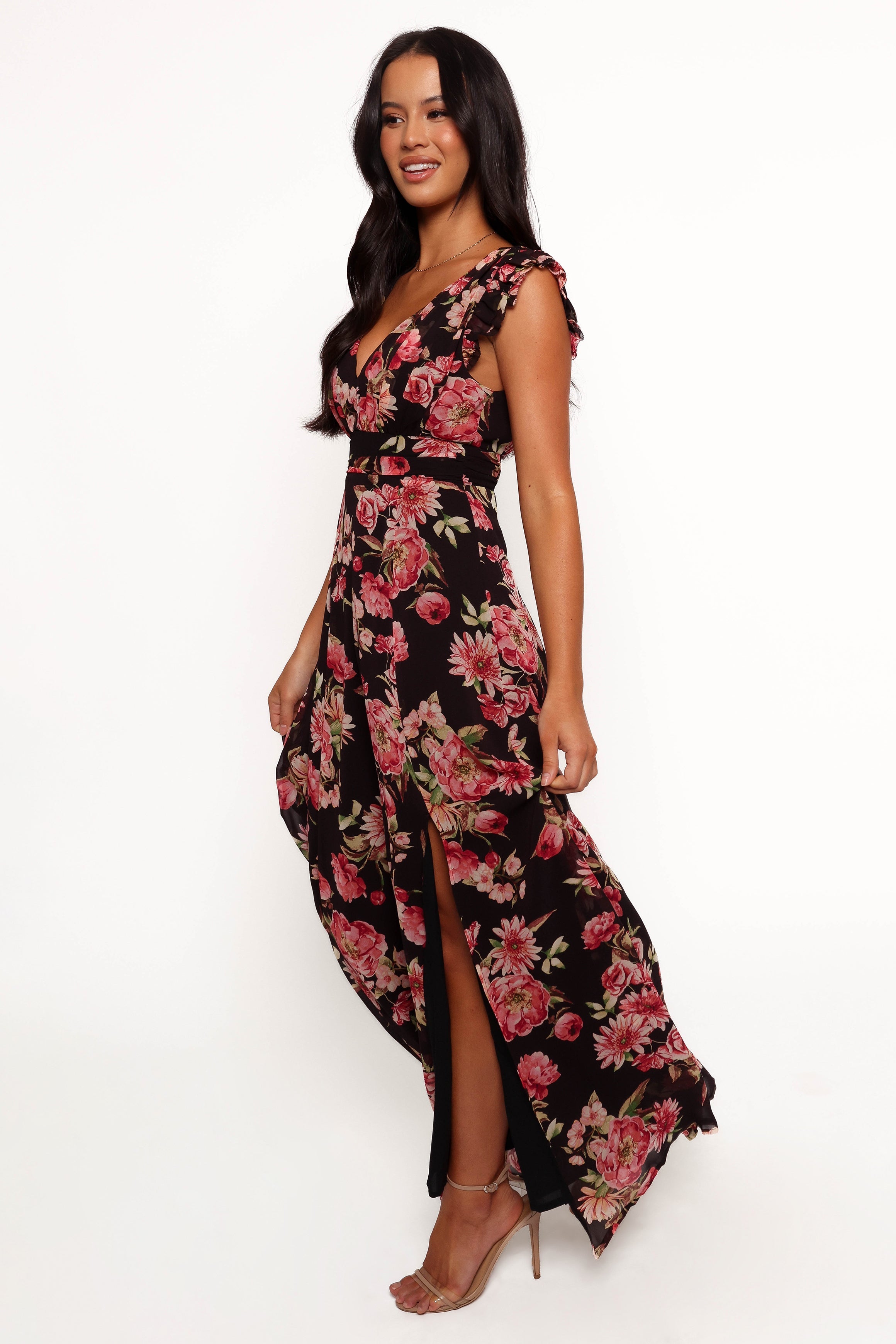 Aldo Maxi Dress - Black Floral