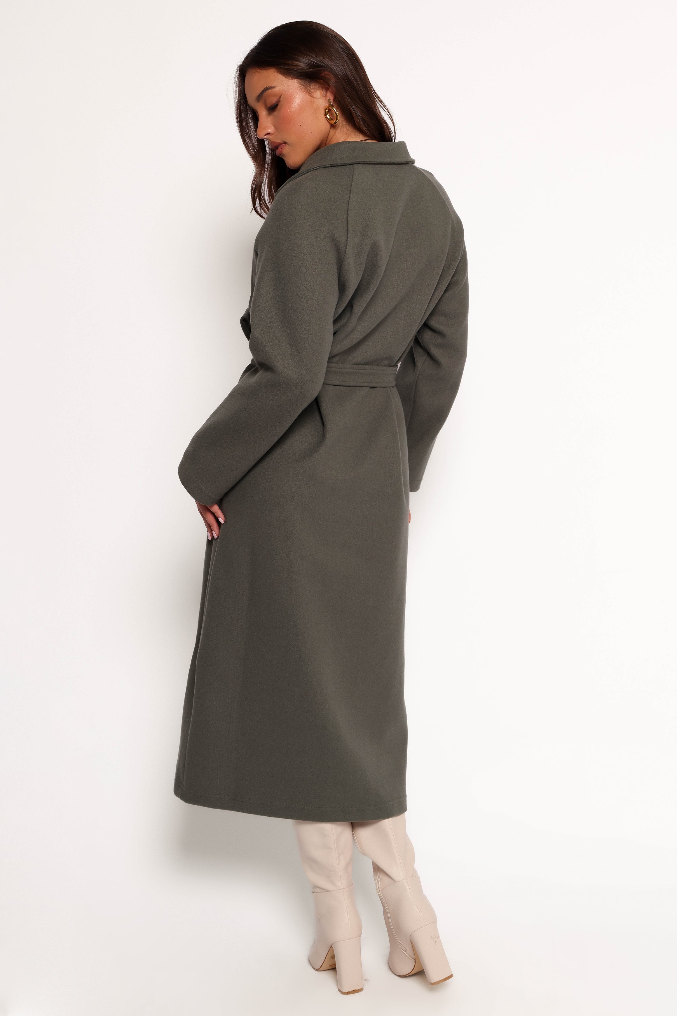 Violeta Tie Front Coat - Olive