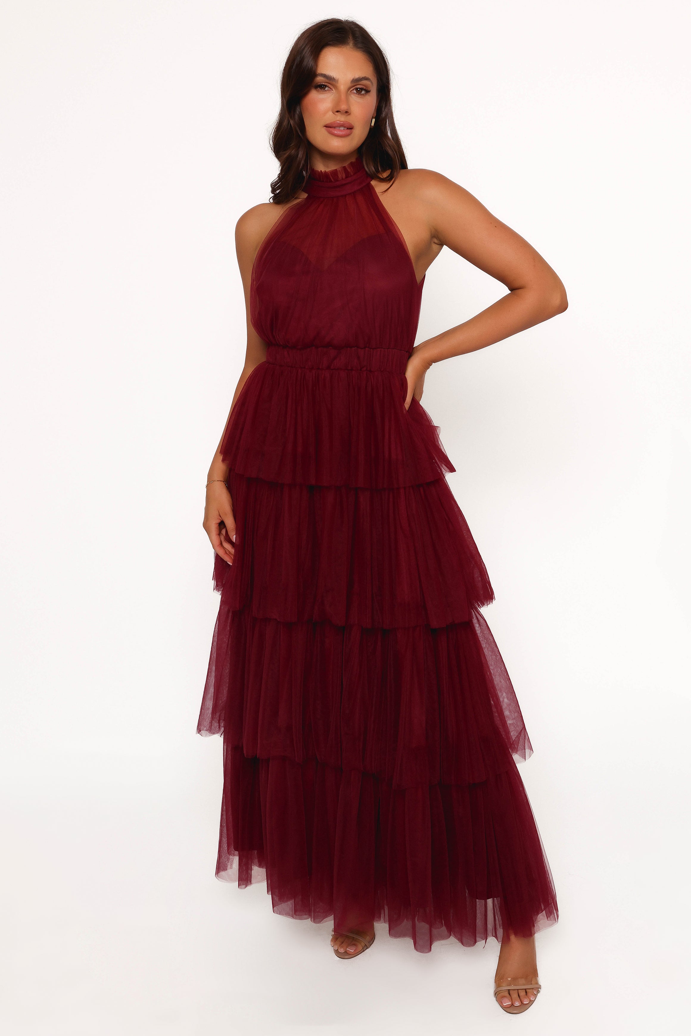 Frances Halterneck Maxi Dress - Wine