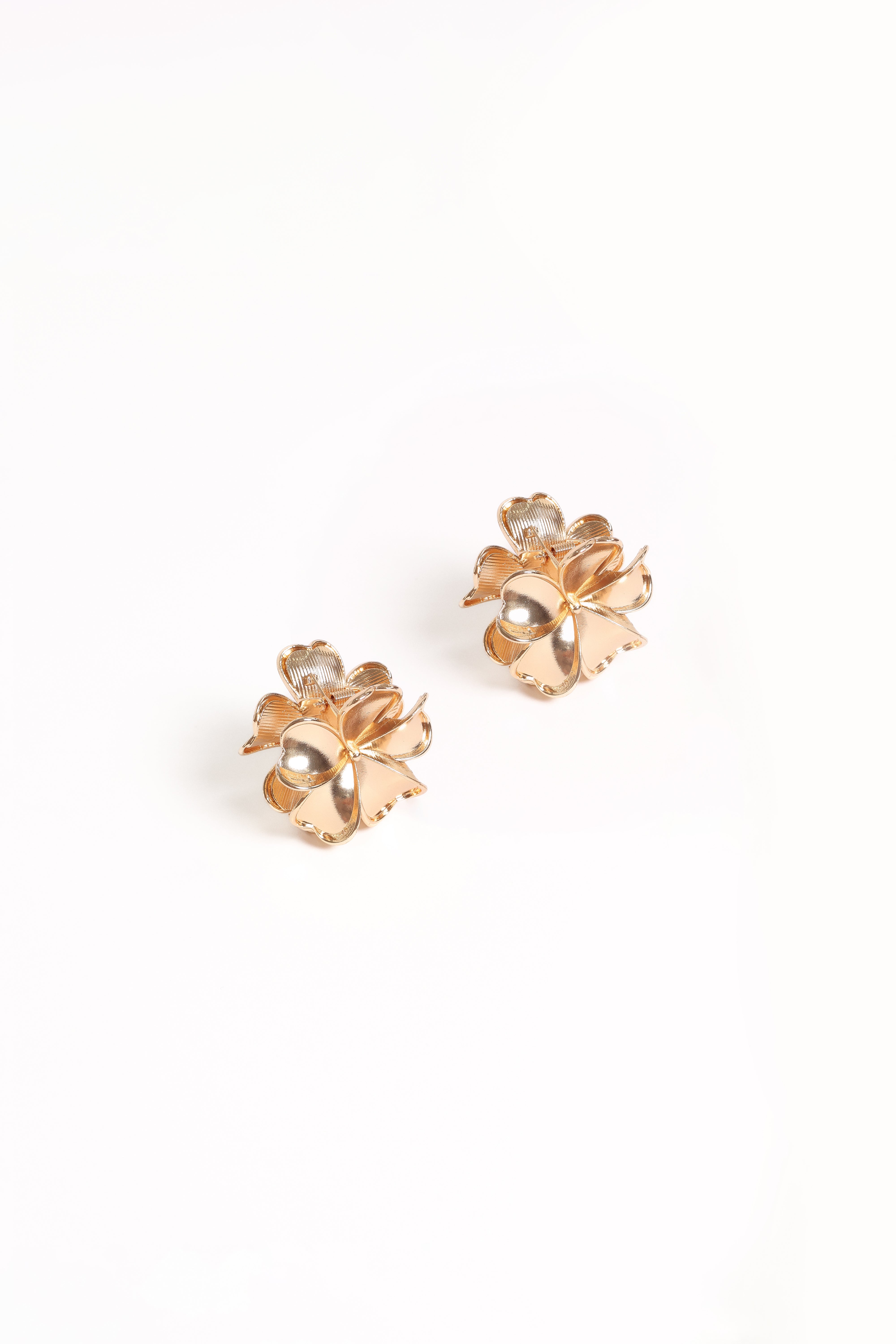 Tiffany 2 Pack Flower Hair Clips - Gold