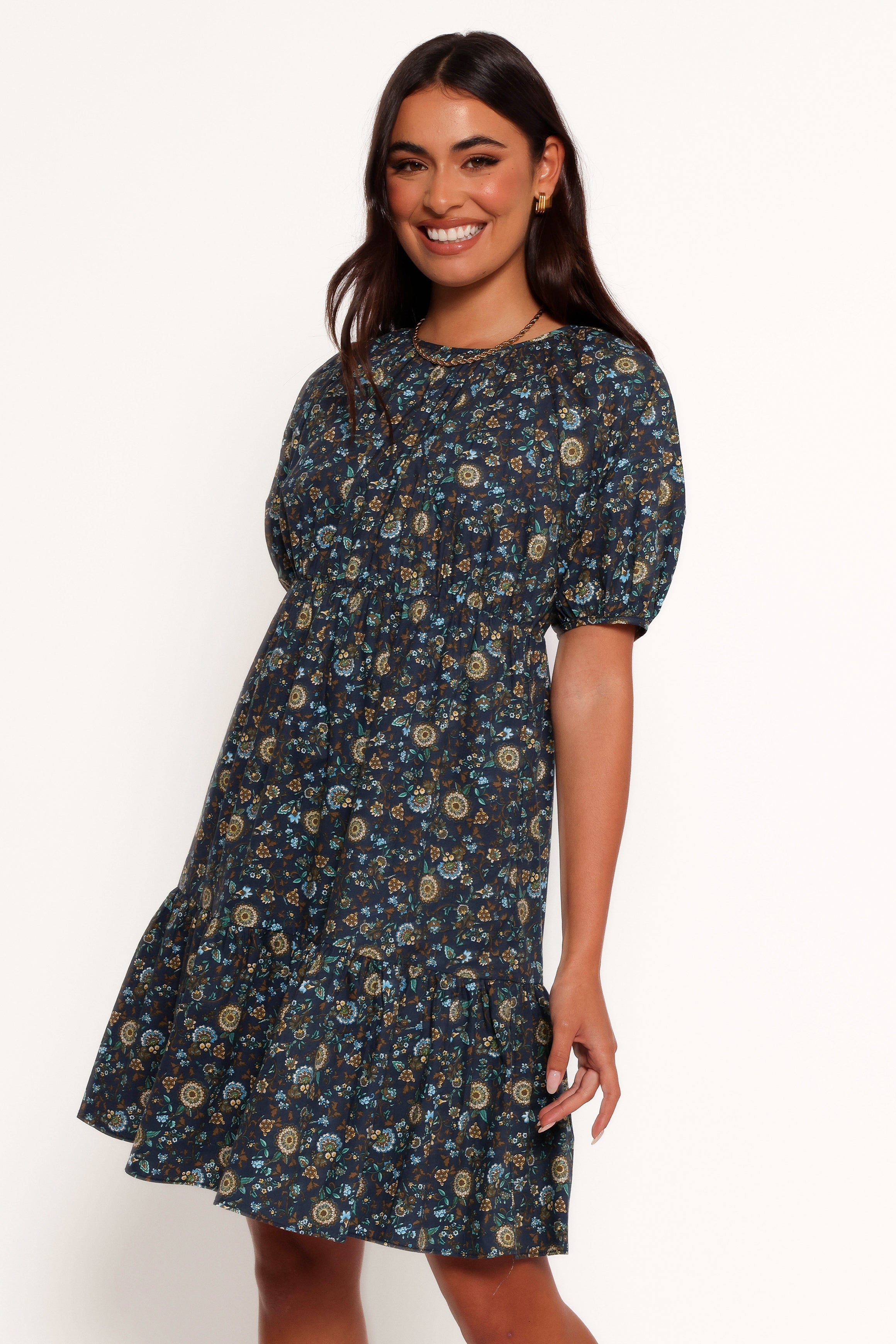 Tasmin Midi Dress - Blue Floral