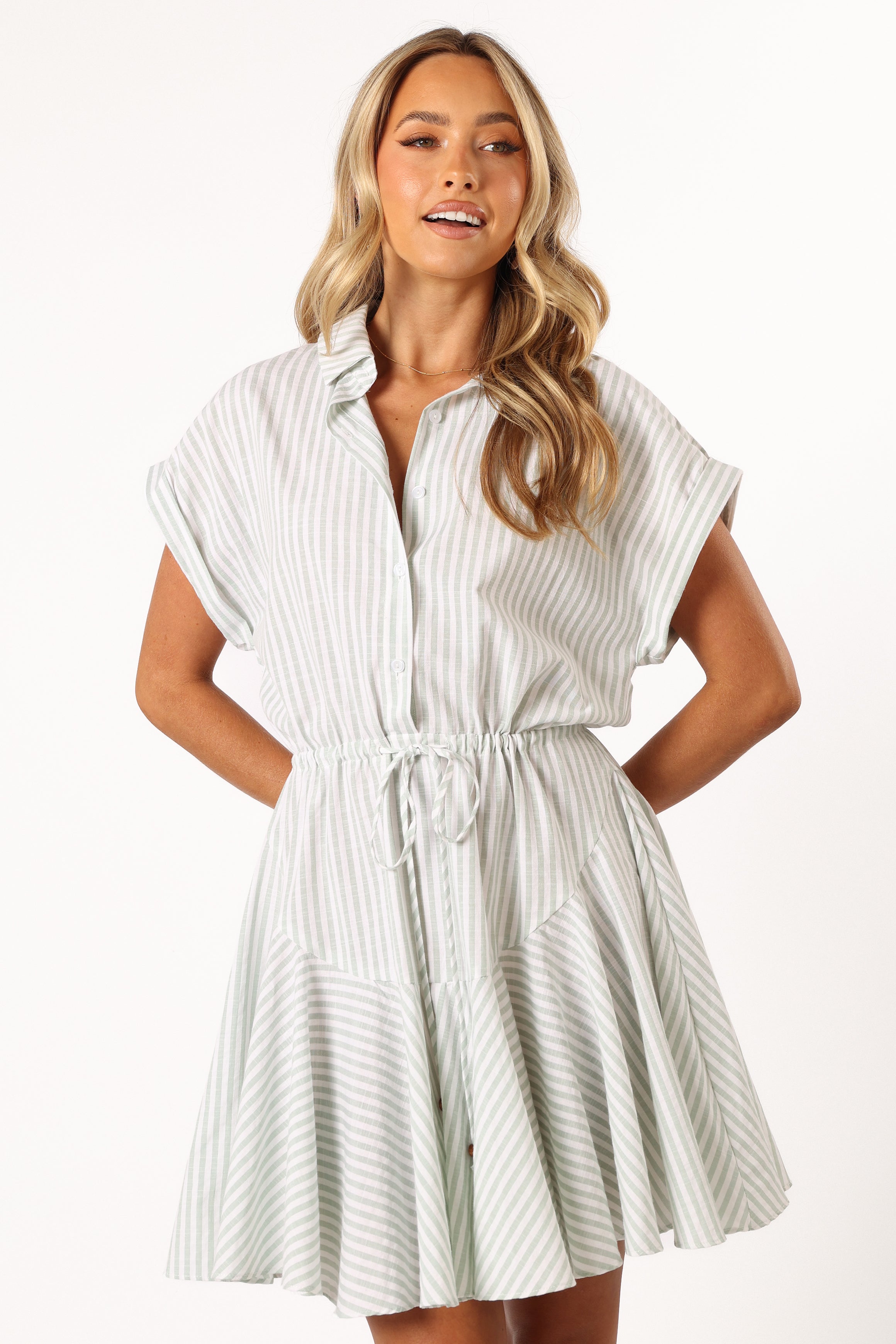 Ilsa Mini Dress - Sage Stripe