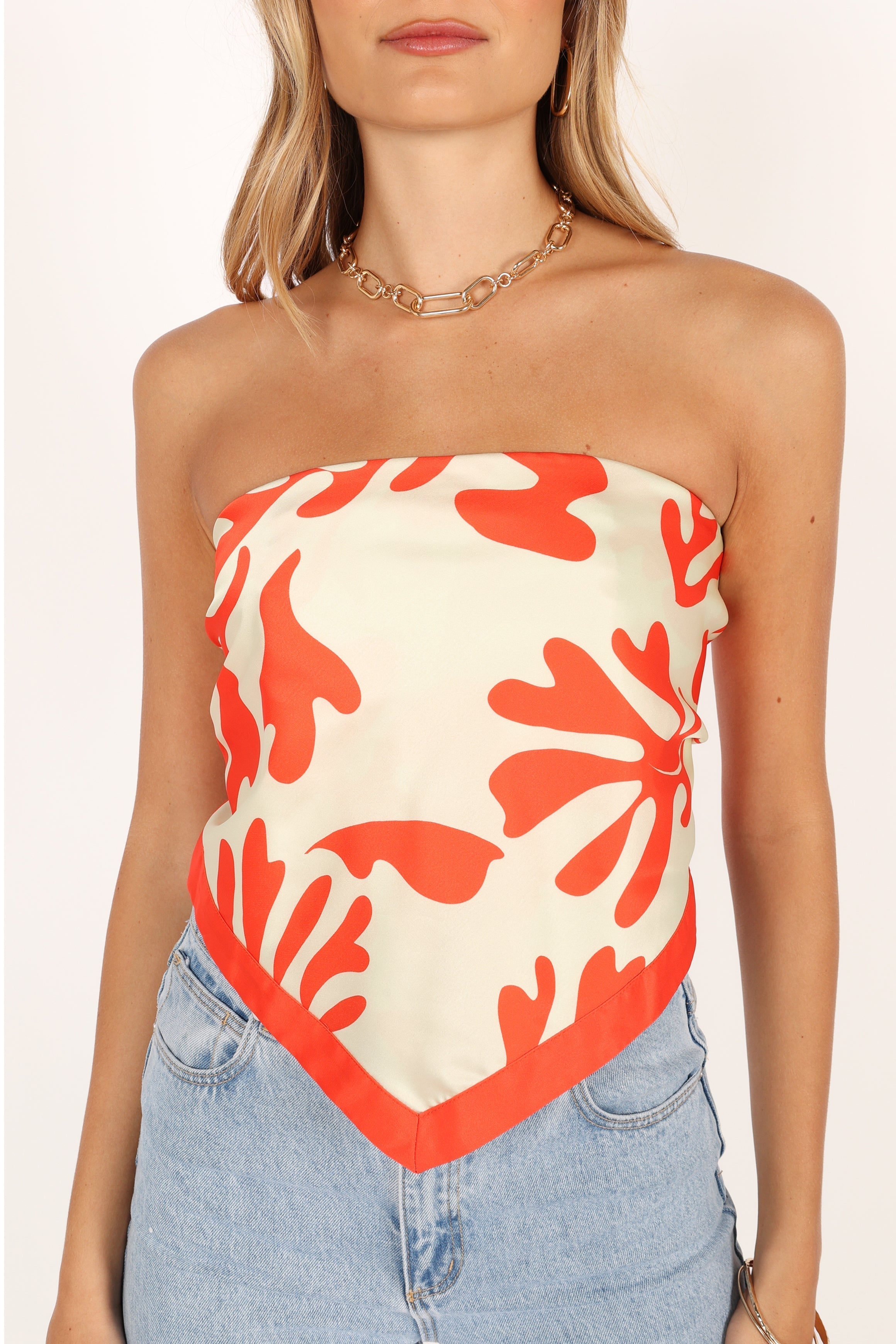 Akeli Scarf Top - Orange Botanica