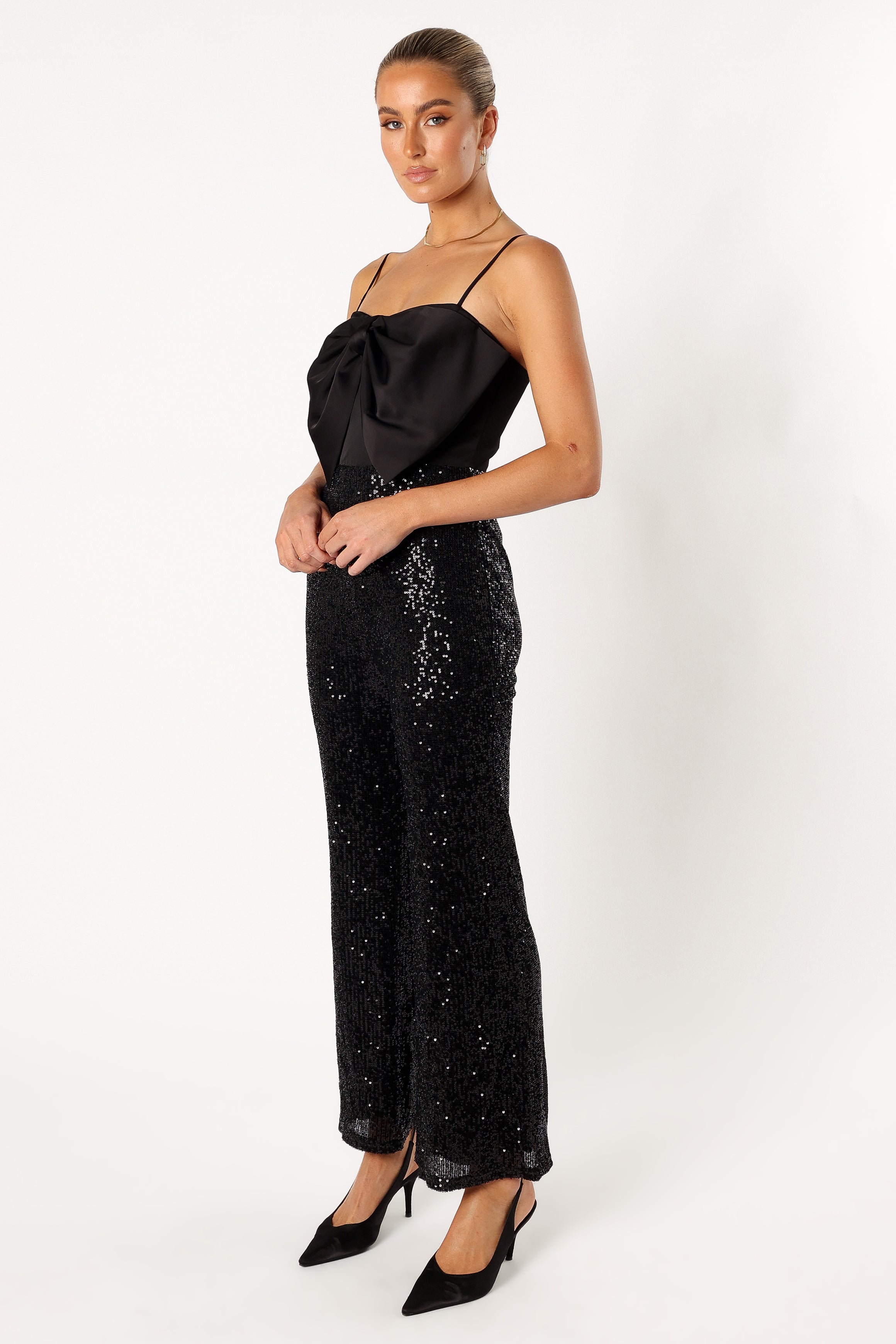 Chiara Sequin Jumpsuit - Black