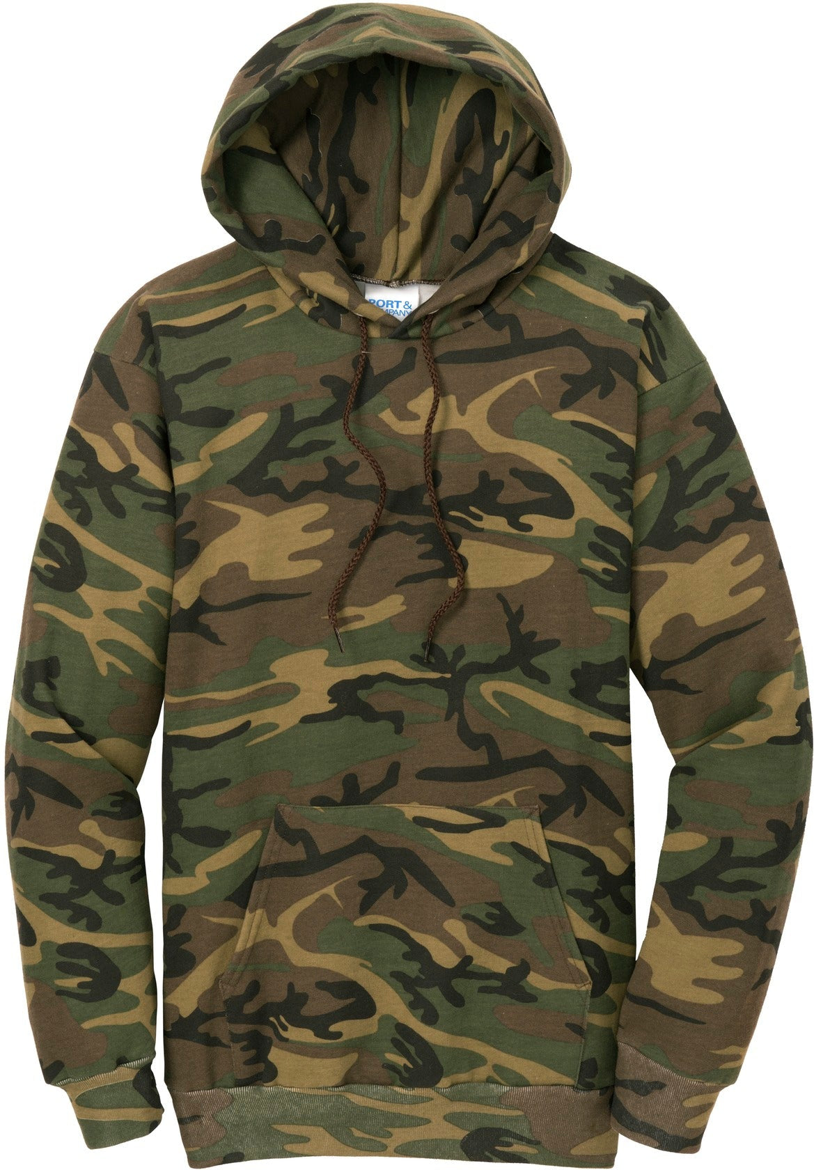 OUTLET-Port & Company Core Fleece Camo Pullover Hooded Sweatshirt