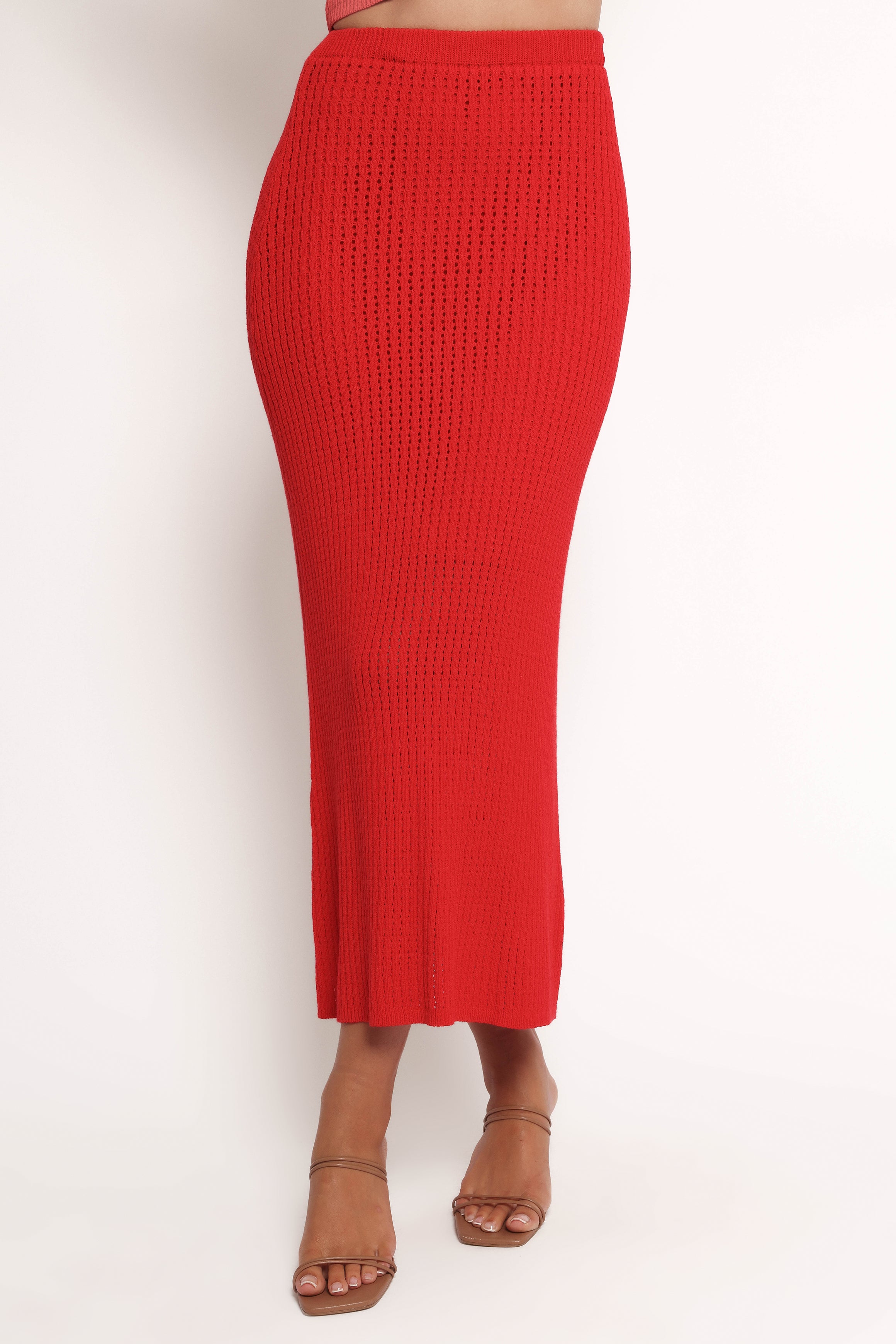 Tolli Knit Skirt Set - Red