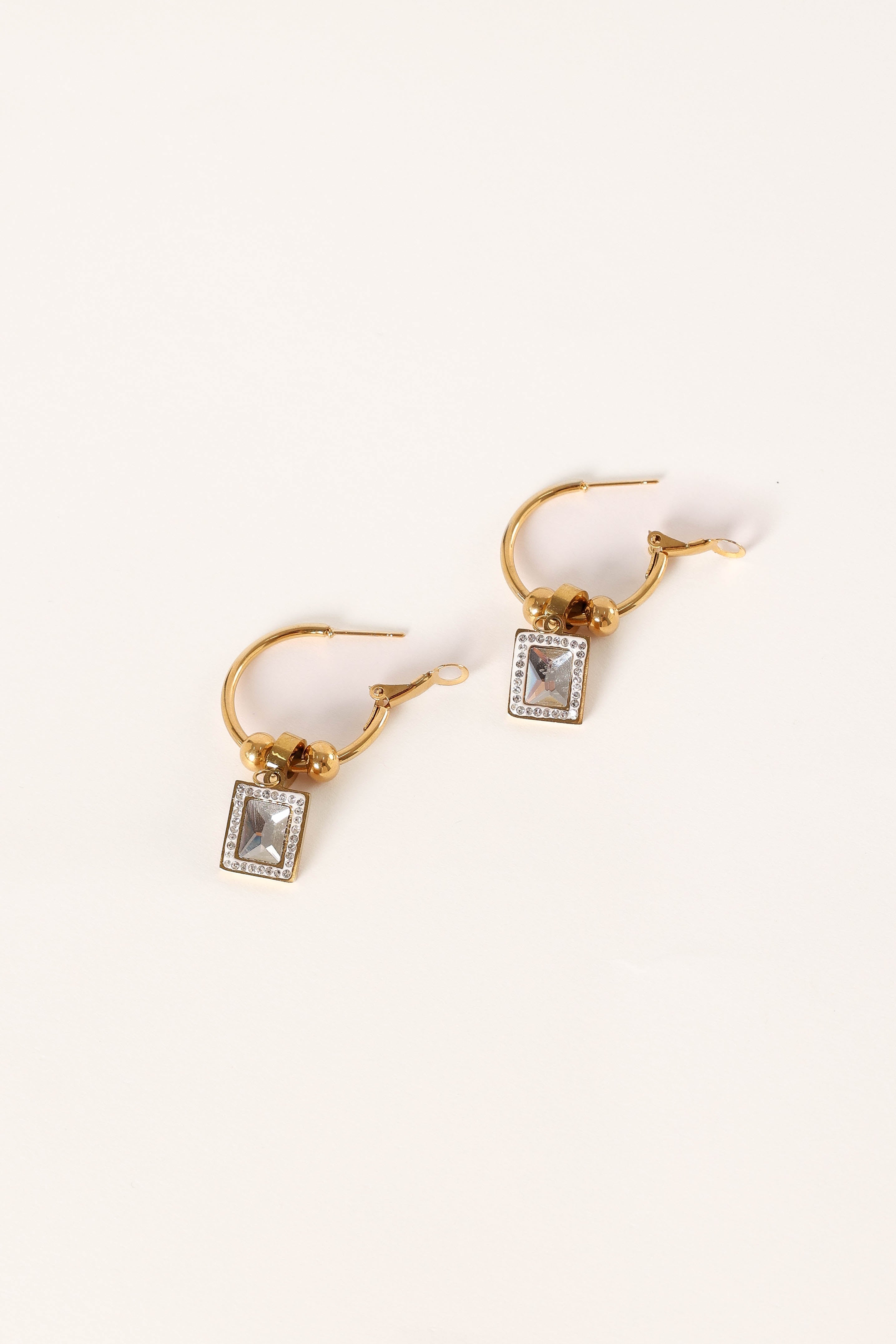 Audrey Charm Hoop Earrings - Gold