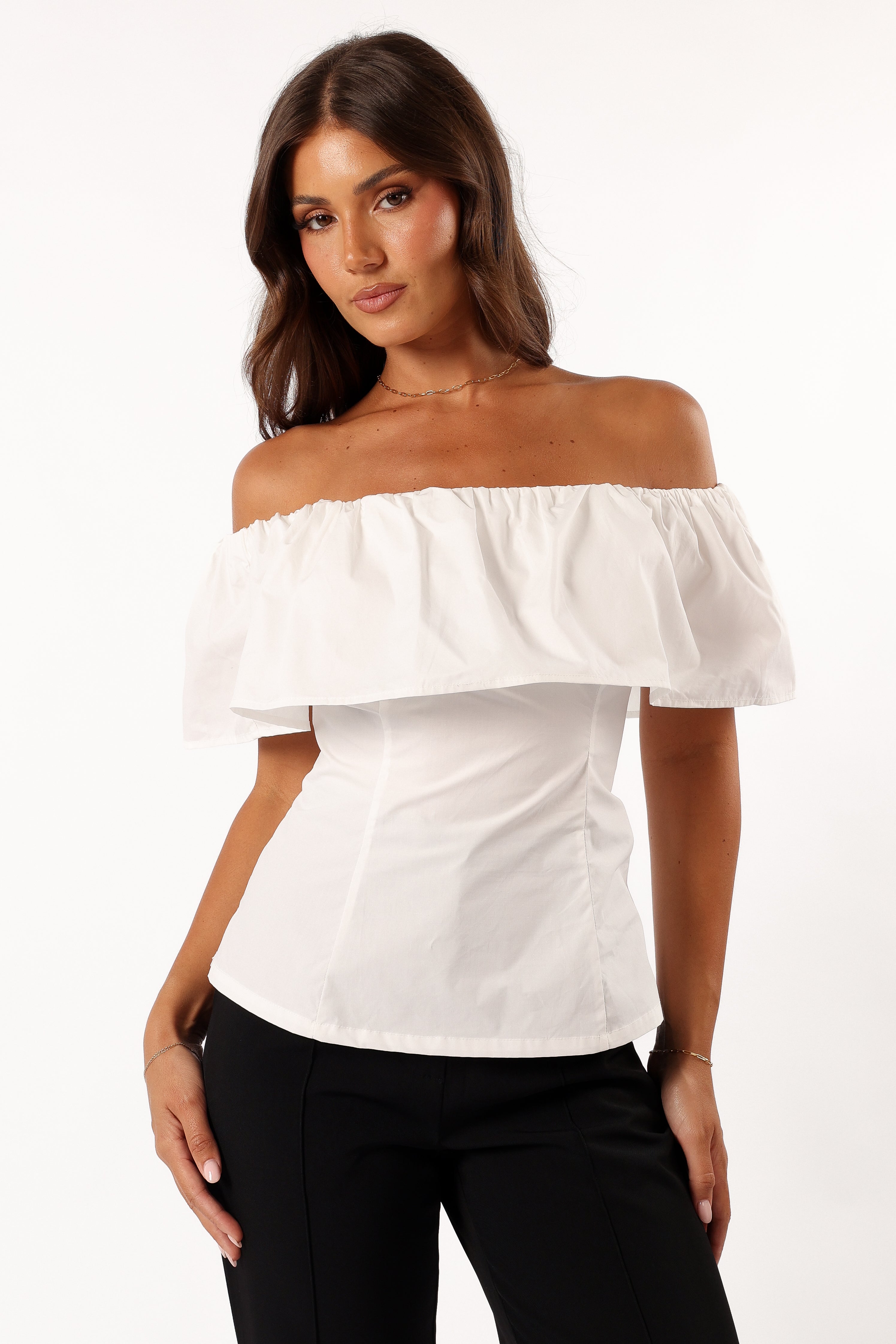 Emery Off The Shoulder Top - White