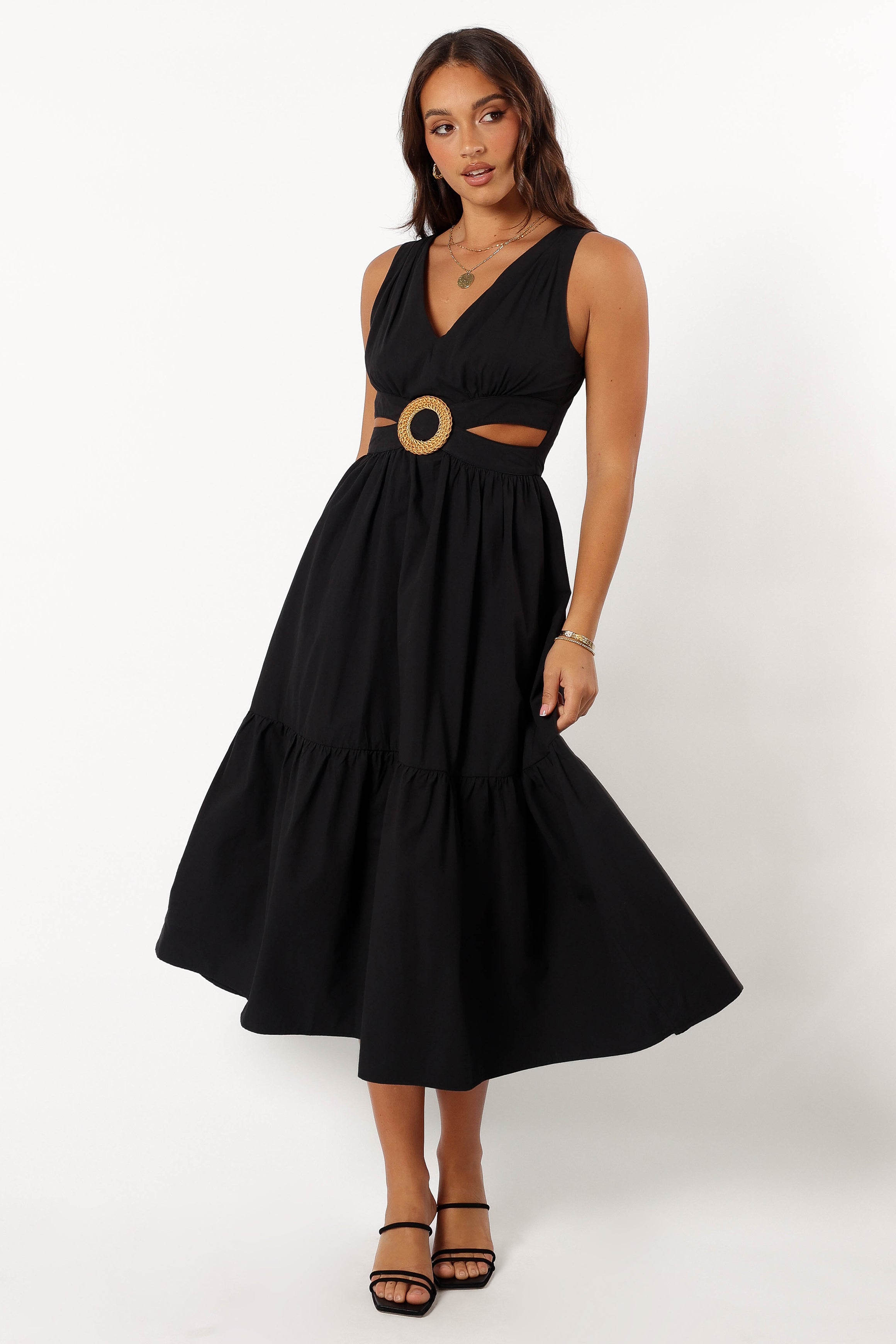 Carmella Midi Dress - Black