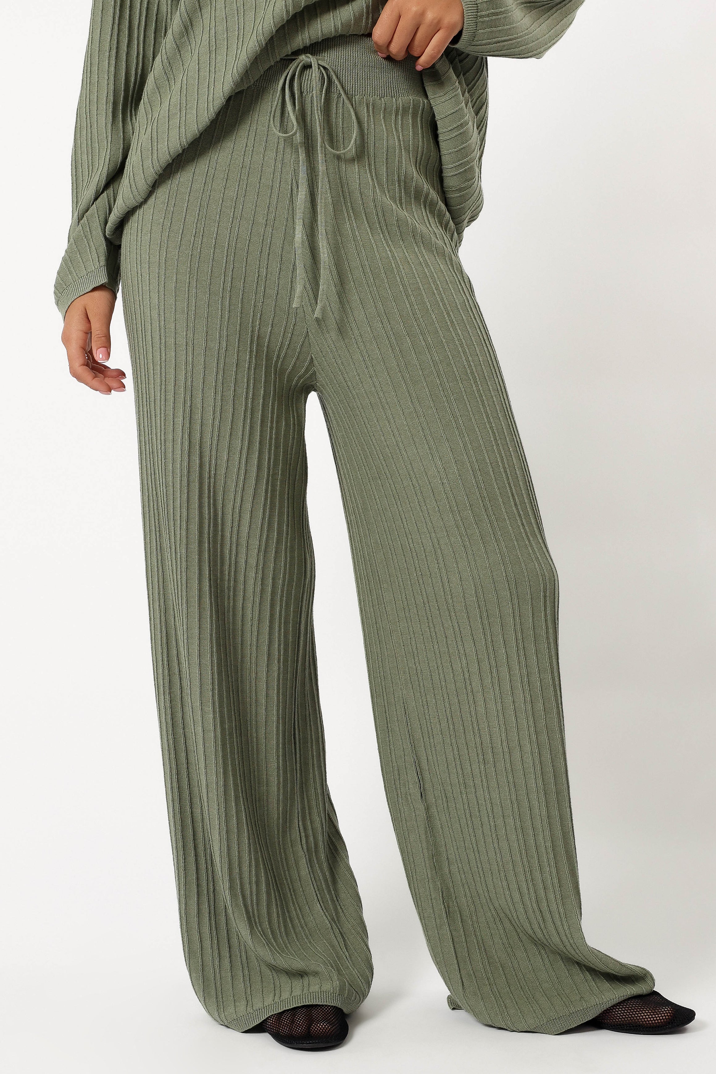 Sonole Cable Knit Pant - Khaki