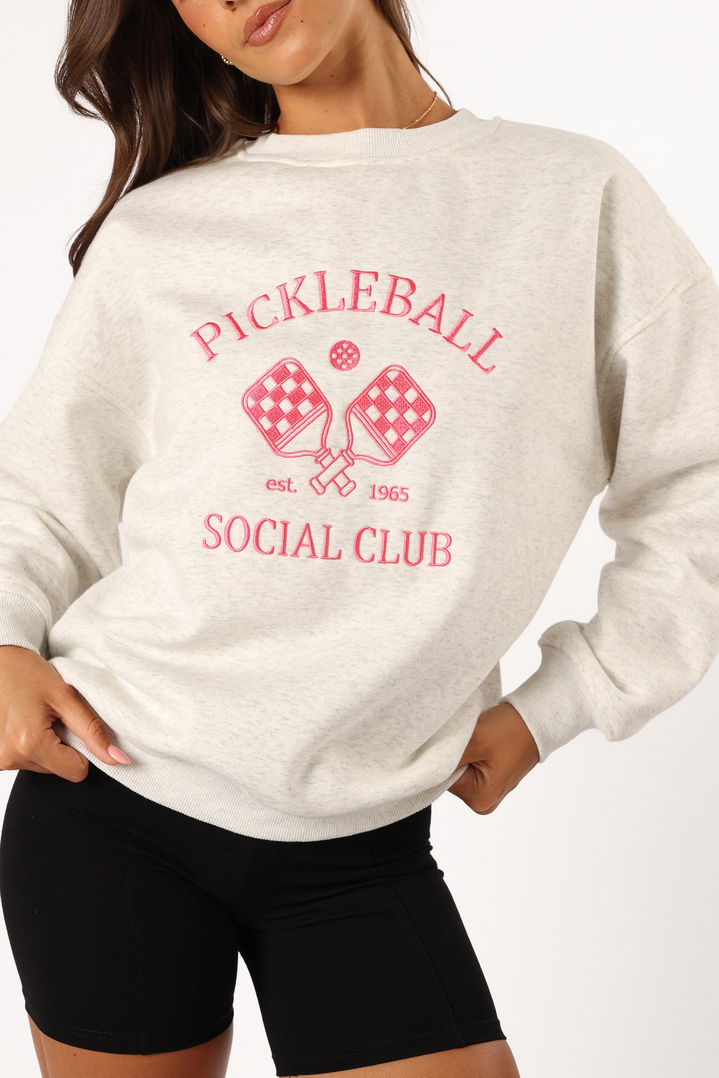 Colette Pickleball Sweatshirt - Heather Grey