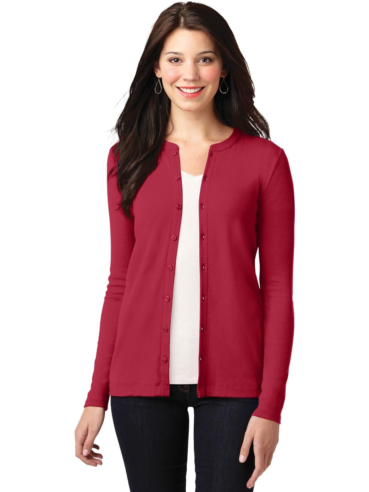 OUTLET-Port Authority Ladies Concept Stretch Button-Front Cardigan