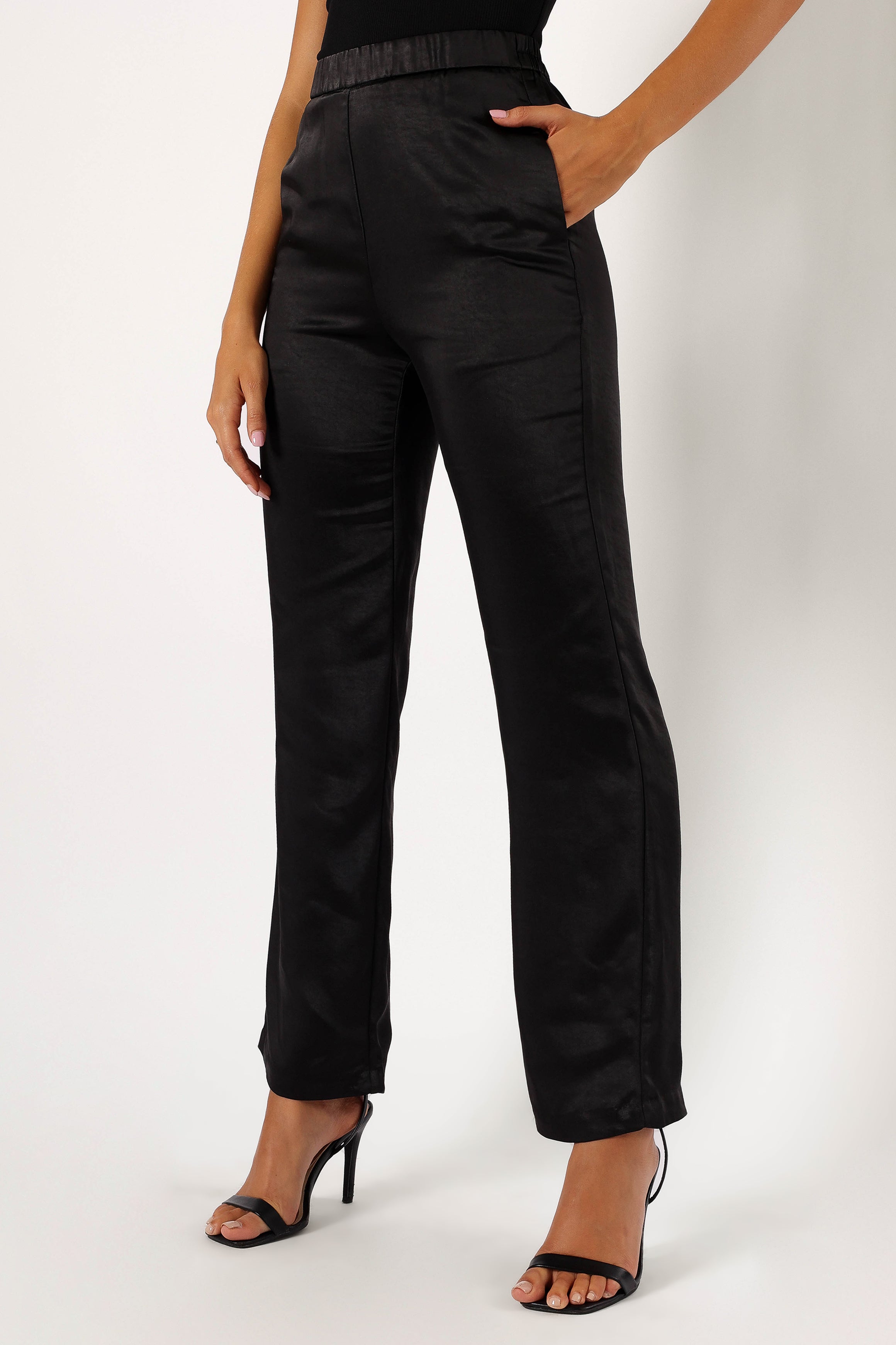 Novalee Satin Pant - Black