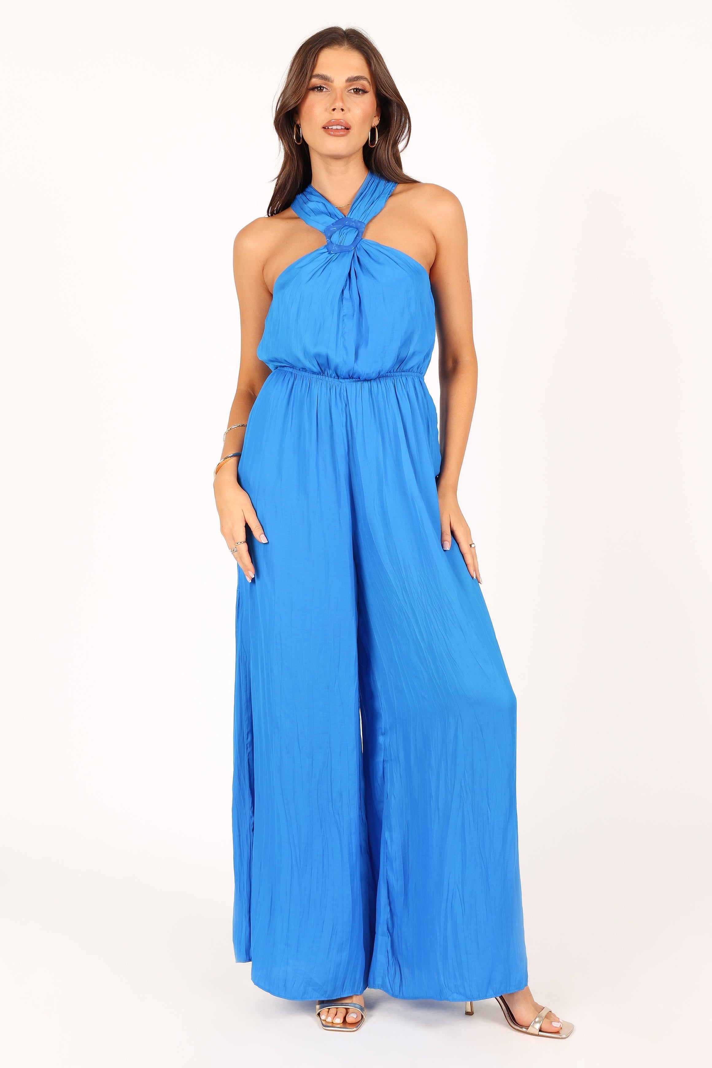 Dylan Wide Leg Jumpsuit - Blue