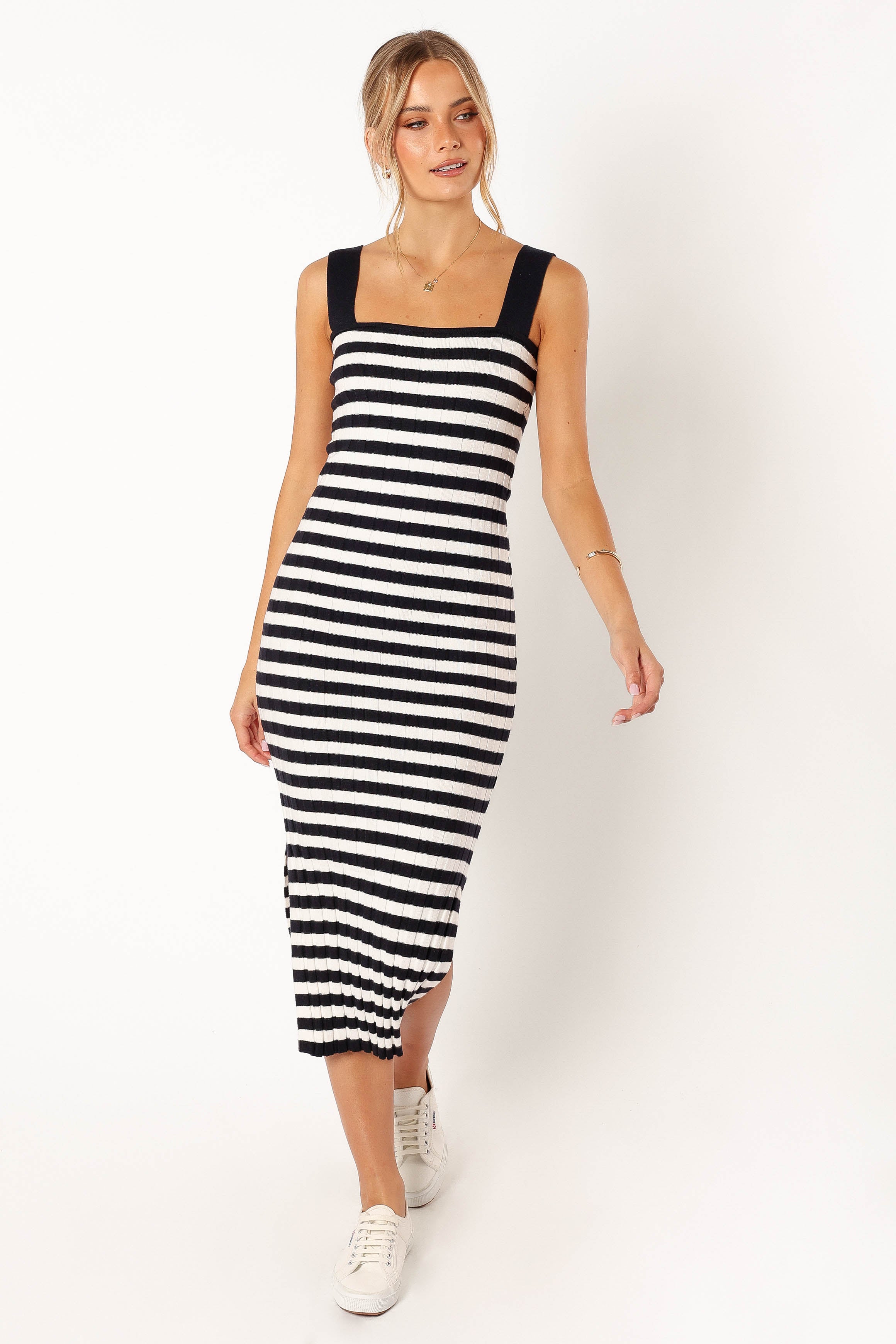 Ledger Midi Dress - Navy Stripe