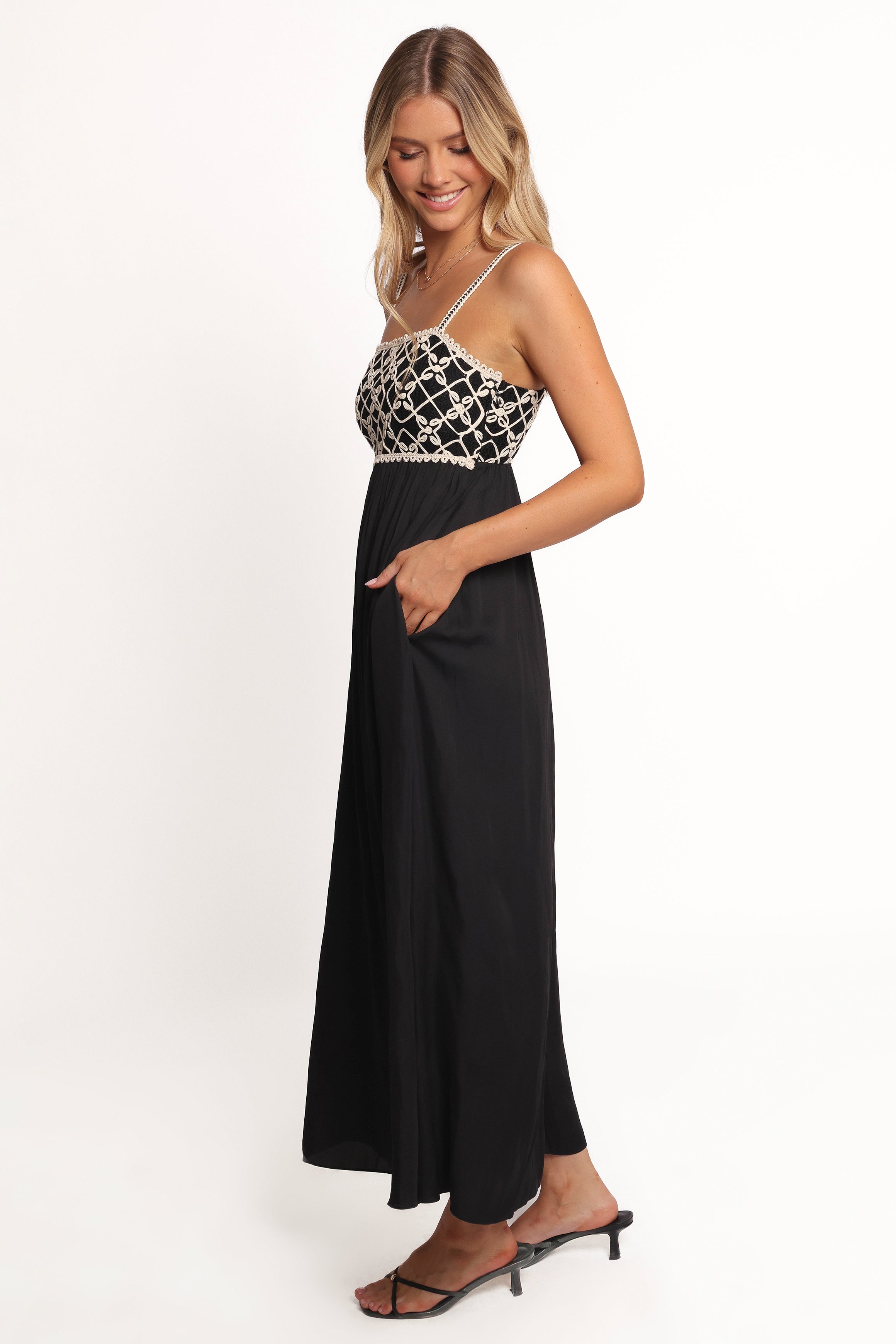 Ysabel Maxi Dress - Black/Natural