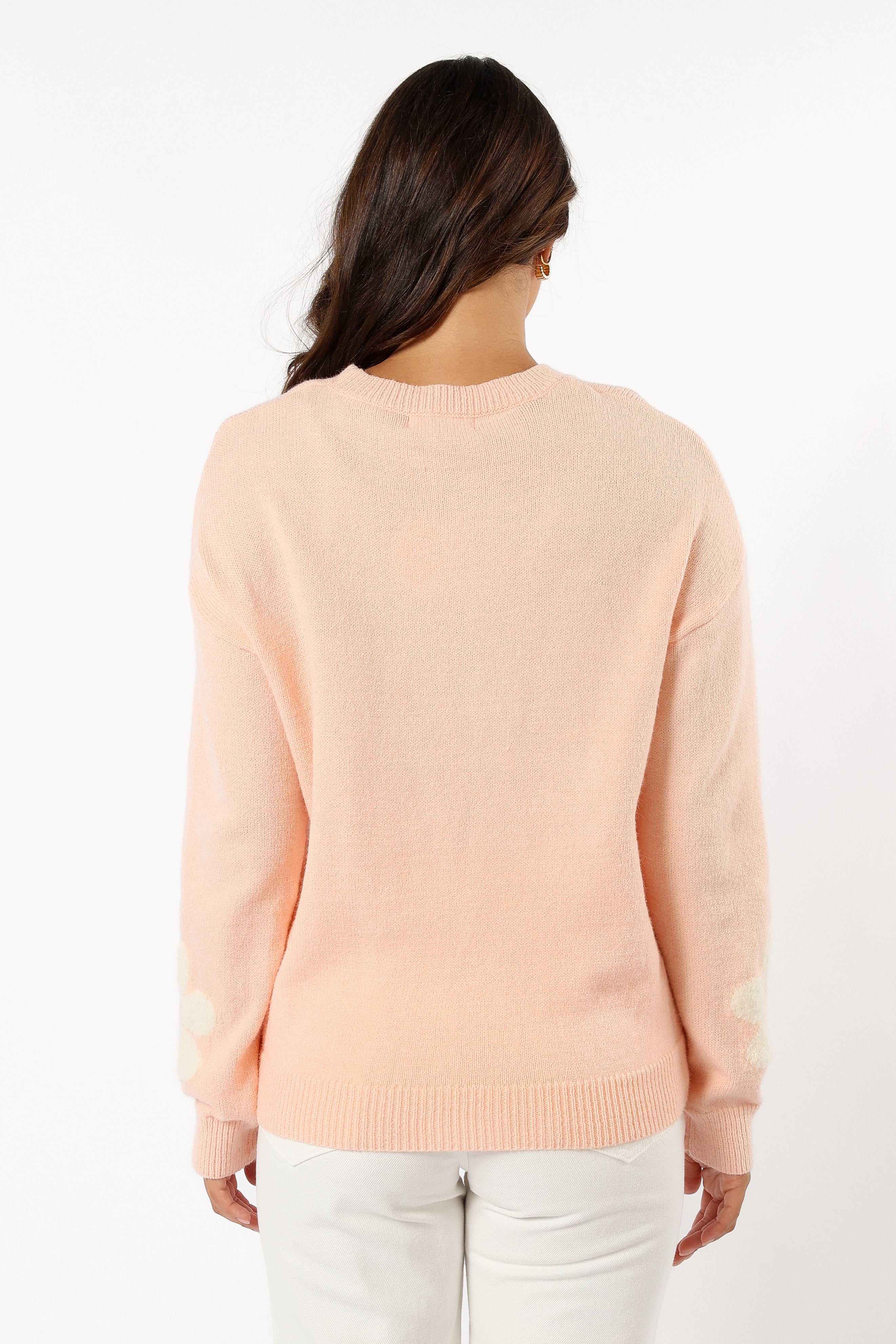 Charlie Flower Knit Sweater - Pink