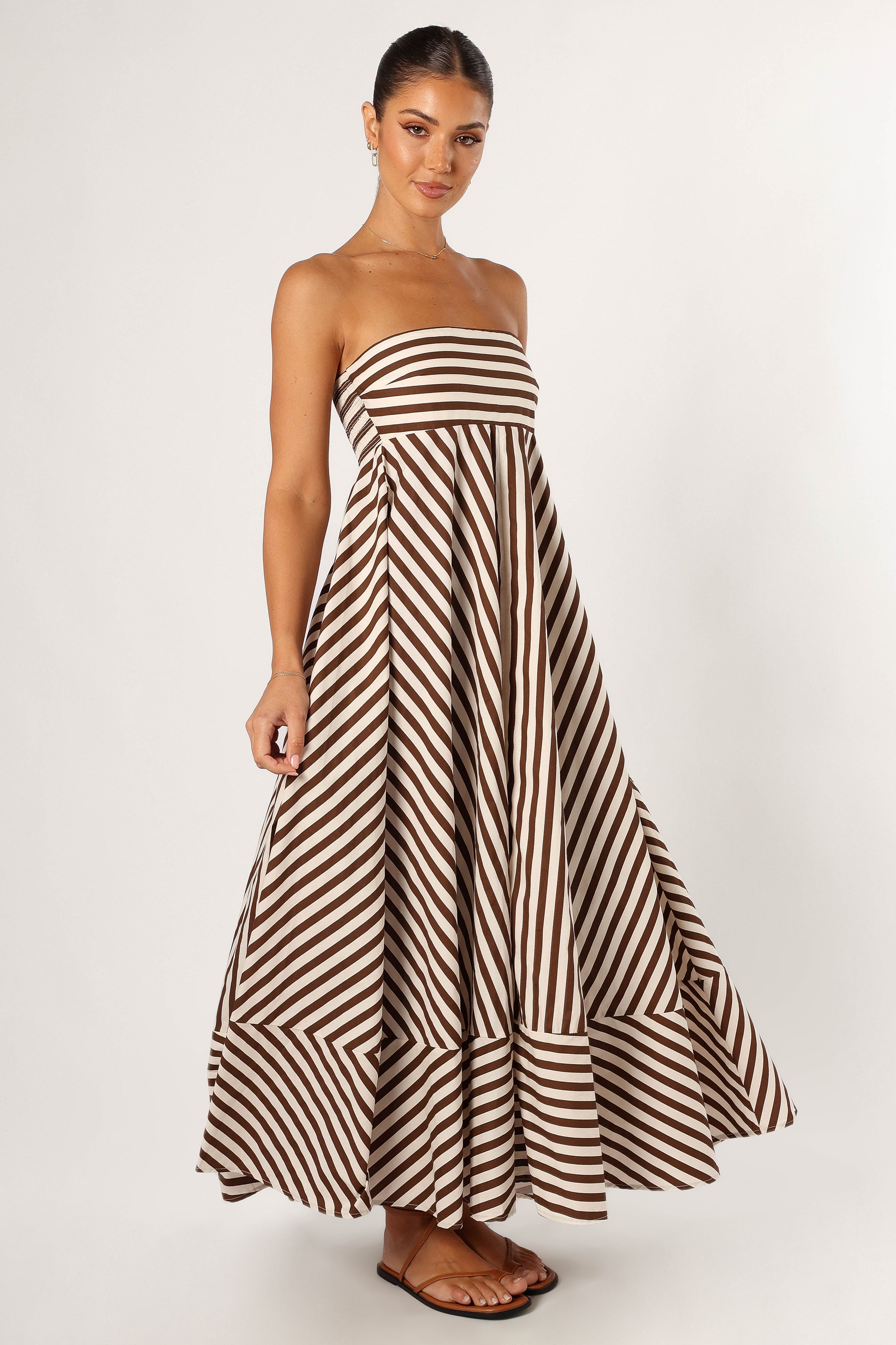 Bowie Strapless Maxi Dress - Chocolate