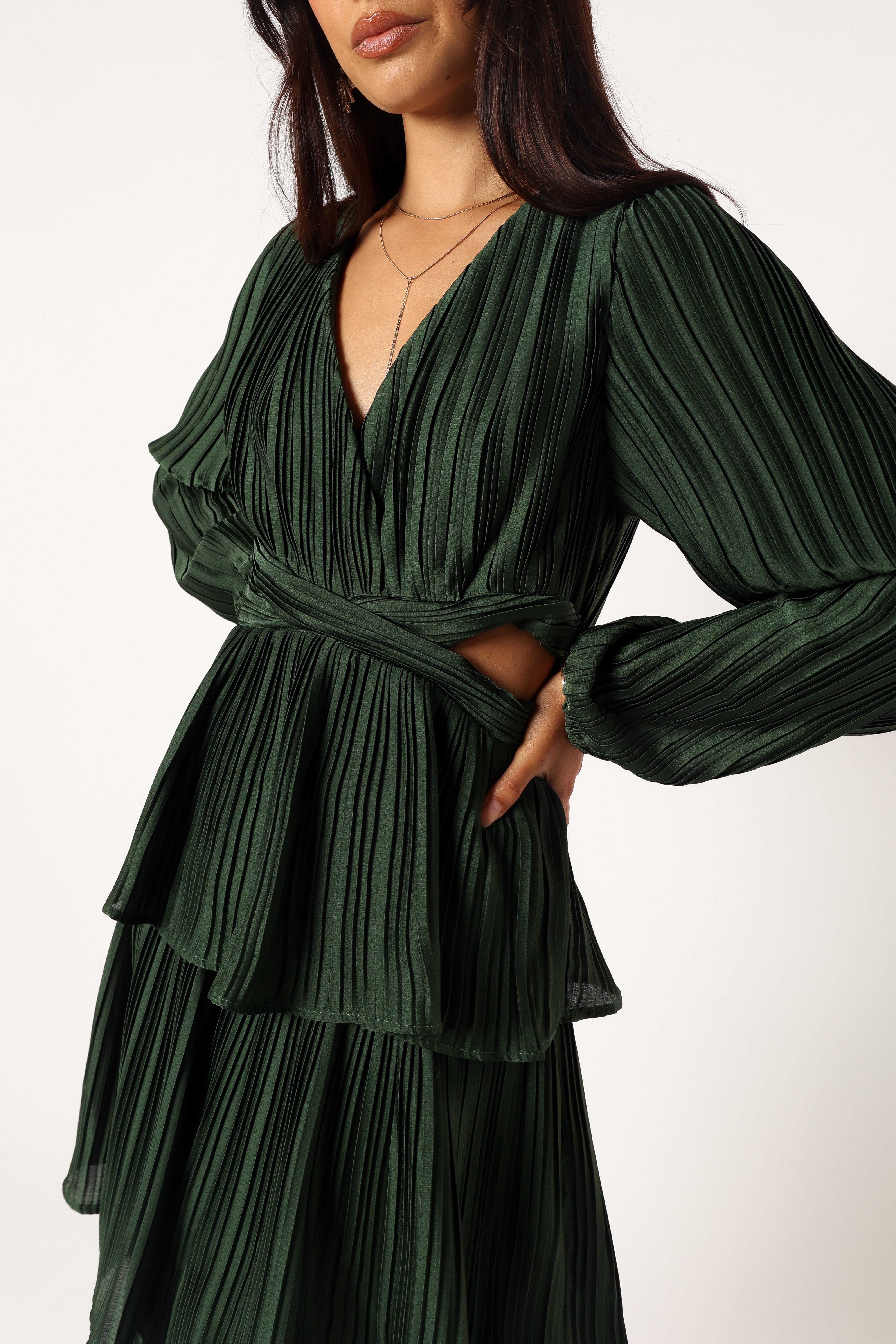 Pippa Long Sleeve Midi Dress - Emerald