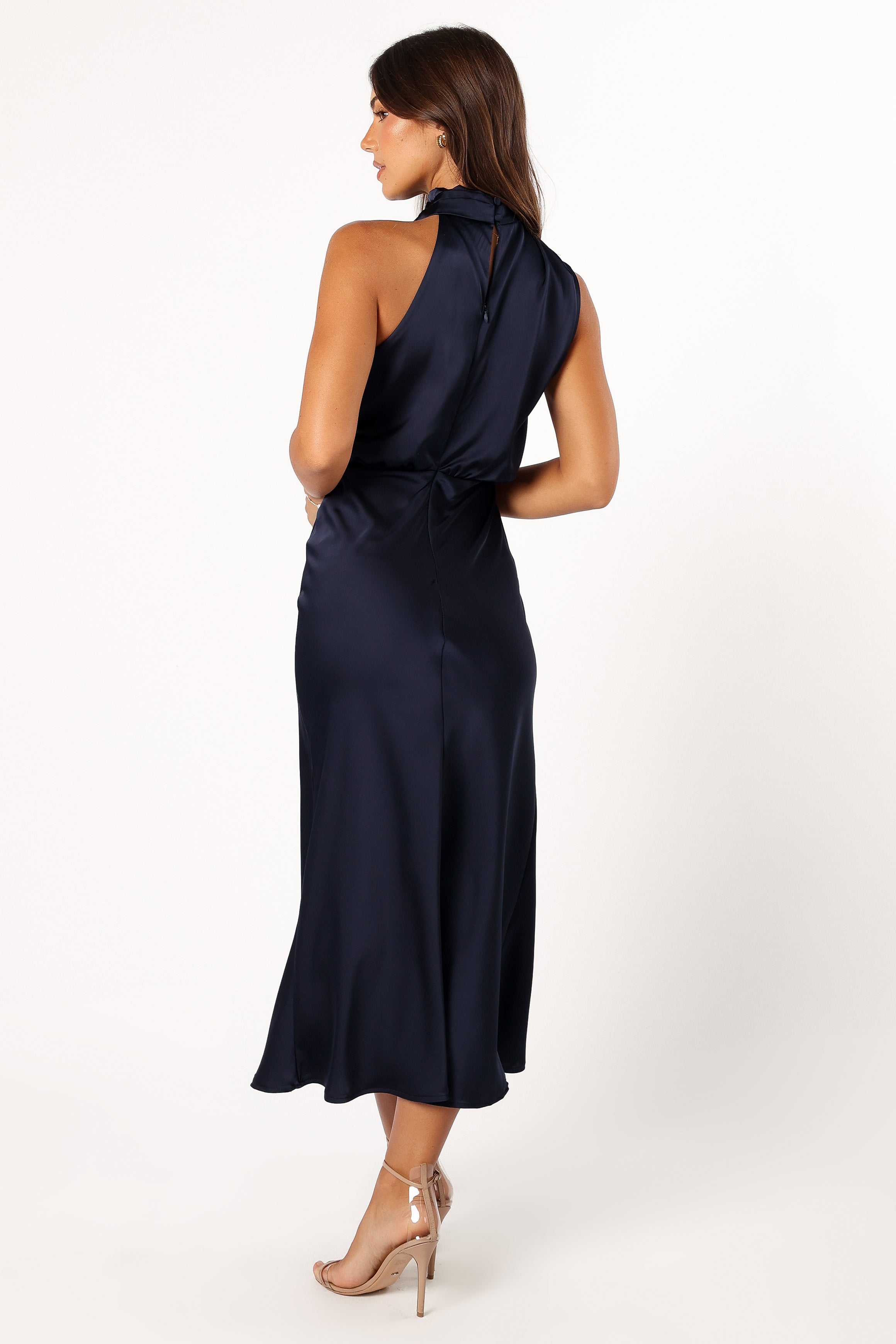 Anabelle Halter Neck Midi Dress - Navy